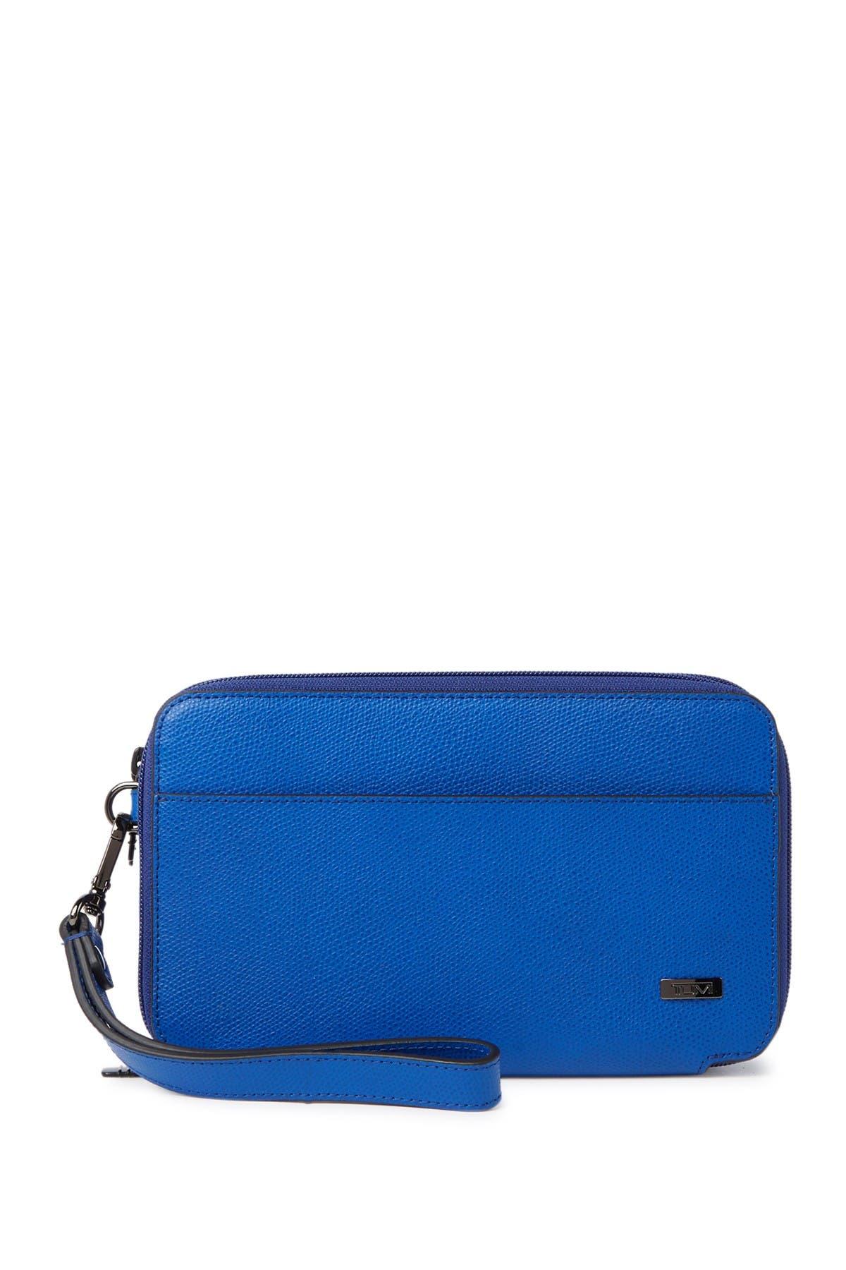 tumi triple zip clutch