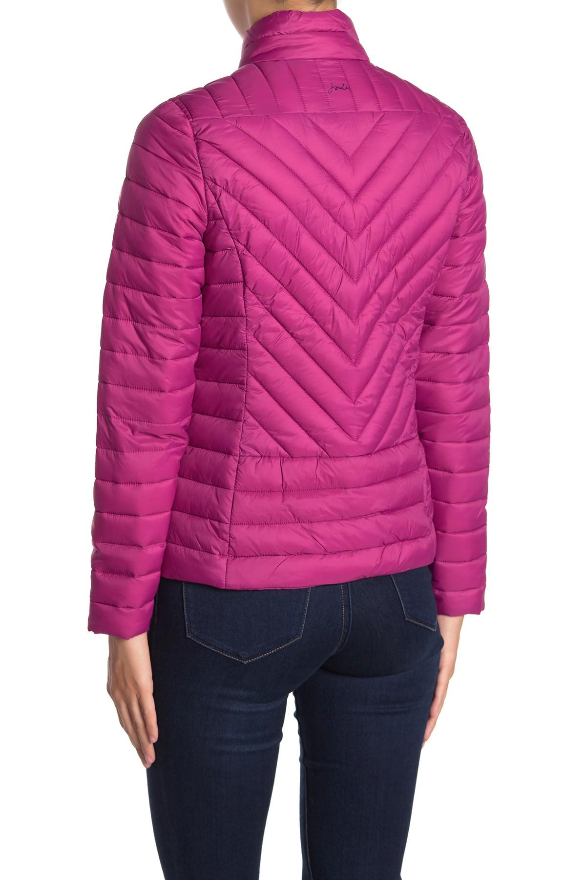 Joules Synthetic Elodie Solid Puffer Jacket in Pink Lyst