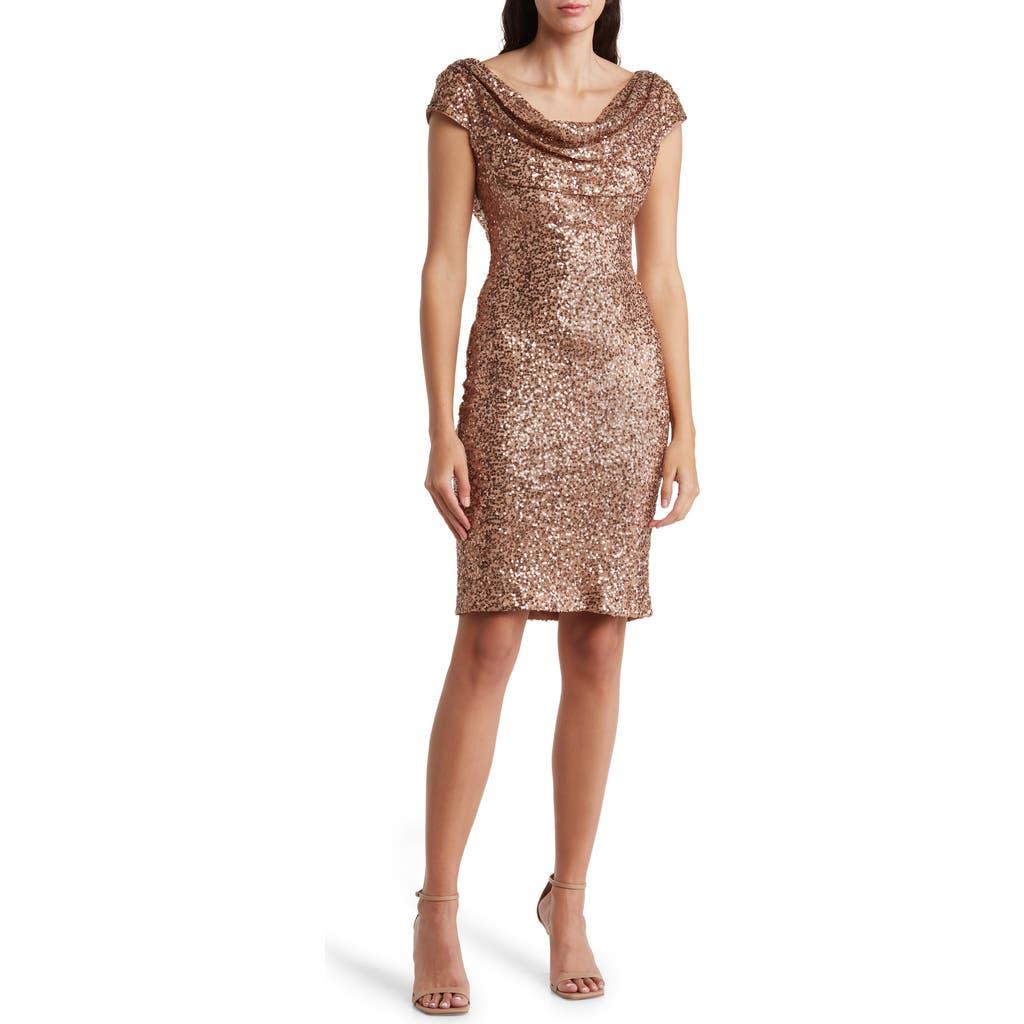 slim fit dress slacks Cowl Neck Sequin Midi Dress - Rose Gold Elegance main image 0
