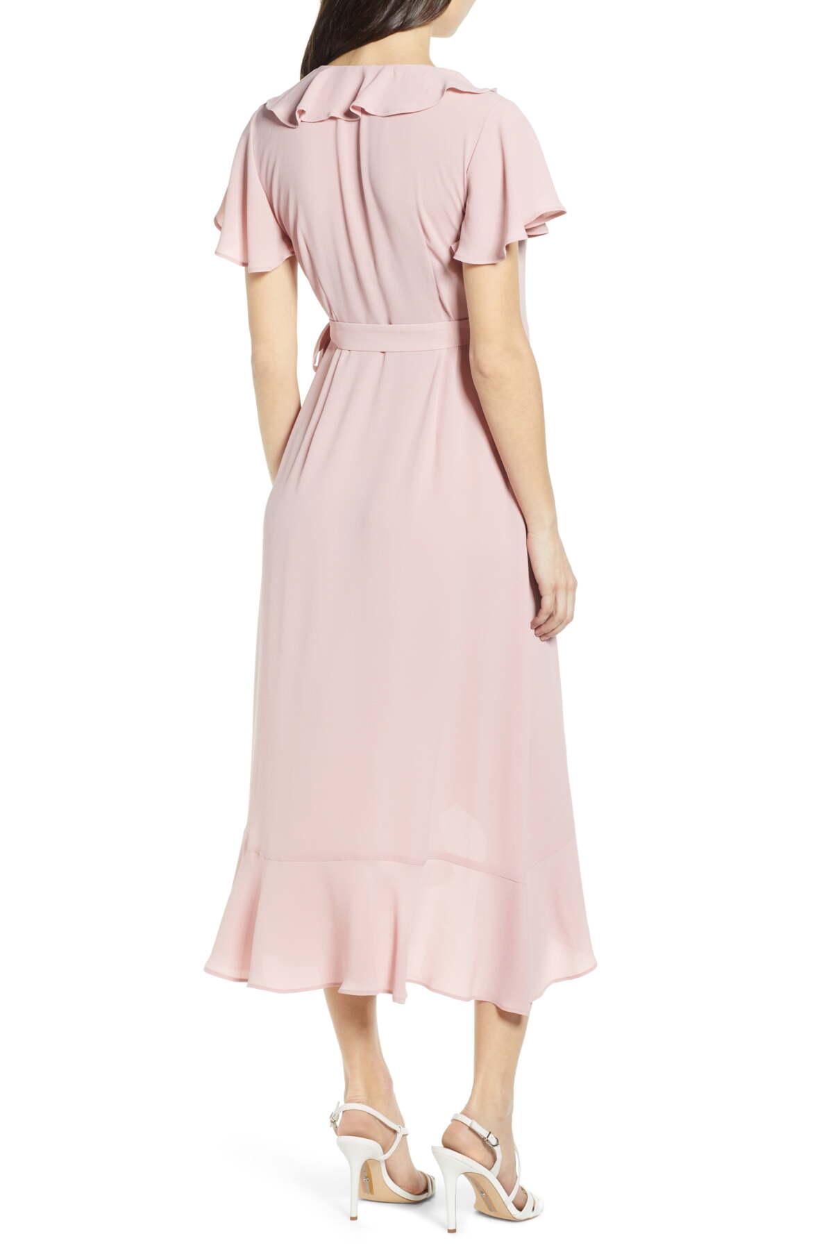chelsea28 ruffle wrap dress