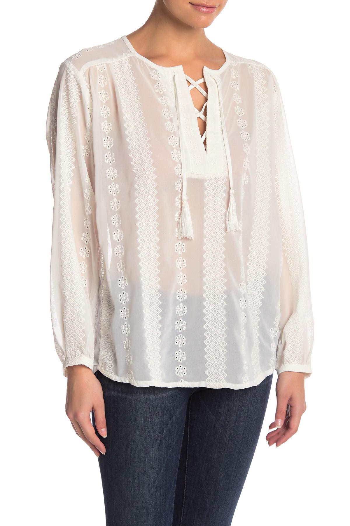 Embroidered White Peasant Blouse