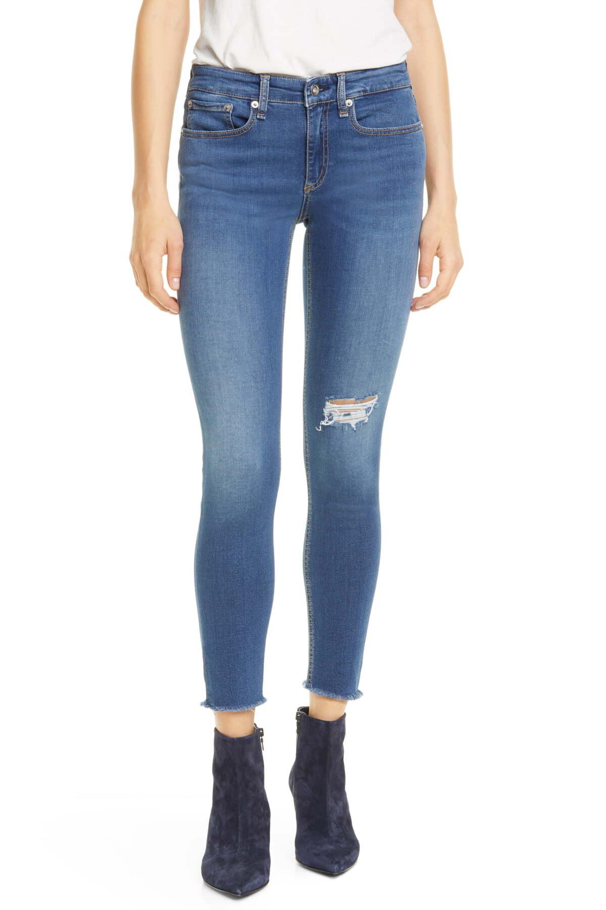 Rag & Bone Denim Cate Mid-rise Ankle Skinny in Blue - Save 50% - Lyst