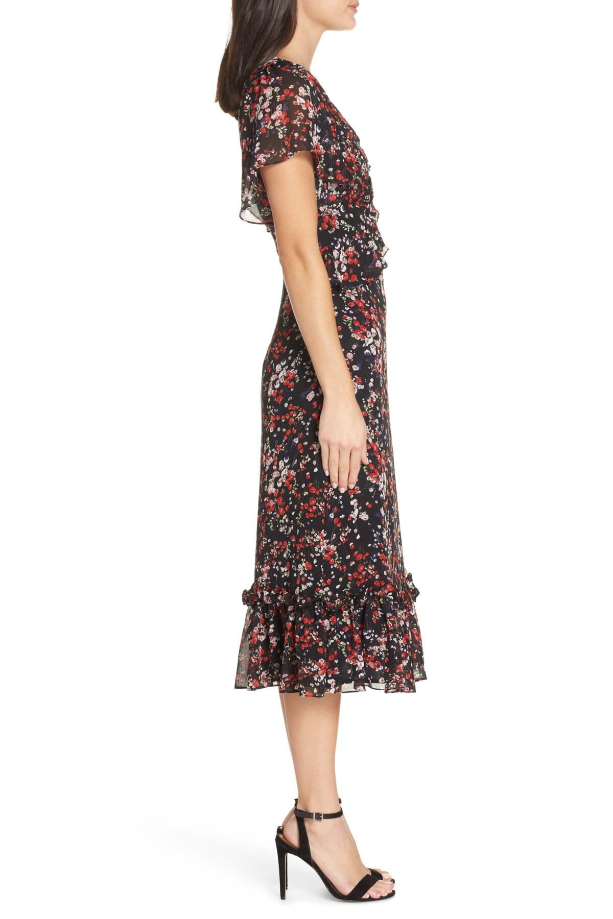 Chelsea28 ruffle midi hot sale dress