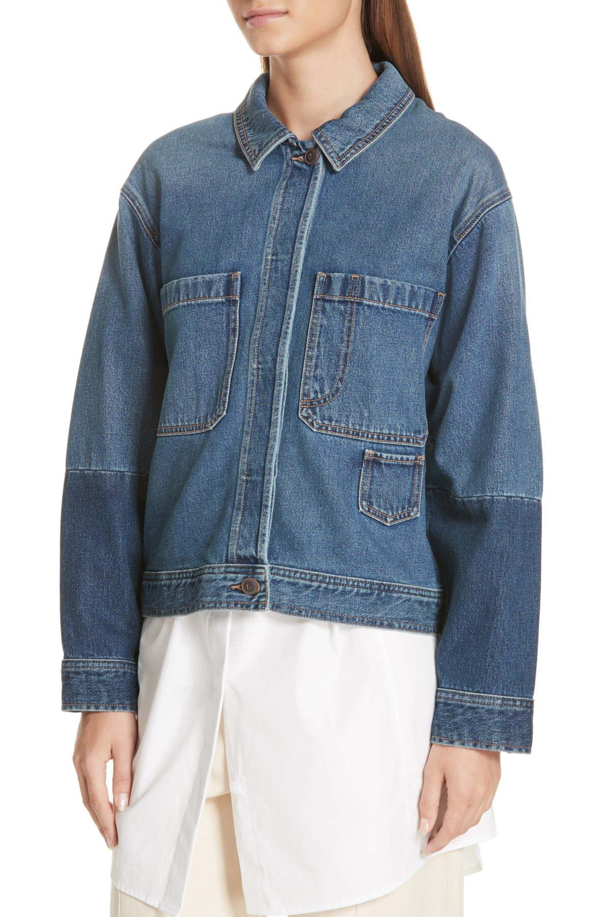 vince cropped denim jacket