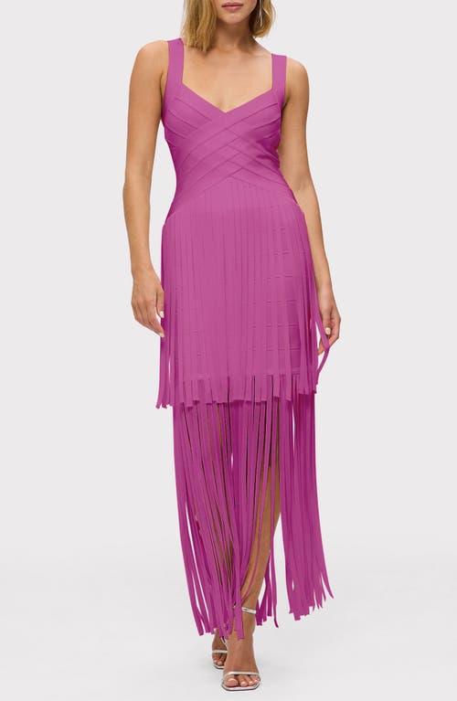 herve leger pink fringe dress The Space Dye Briar GOWN
