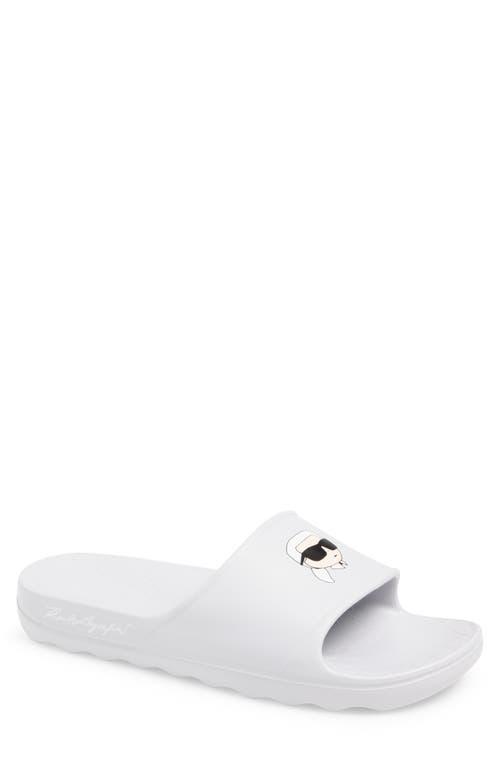 Karl Lagerfeld Light Gray Sacha Slide Sandal Hayze Metallic Pearl Platform Flip Flop Sandal | Sandals  main image 4