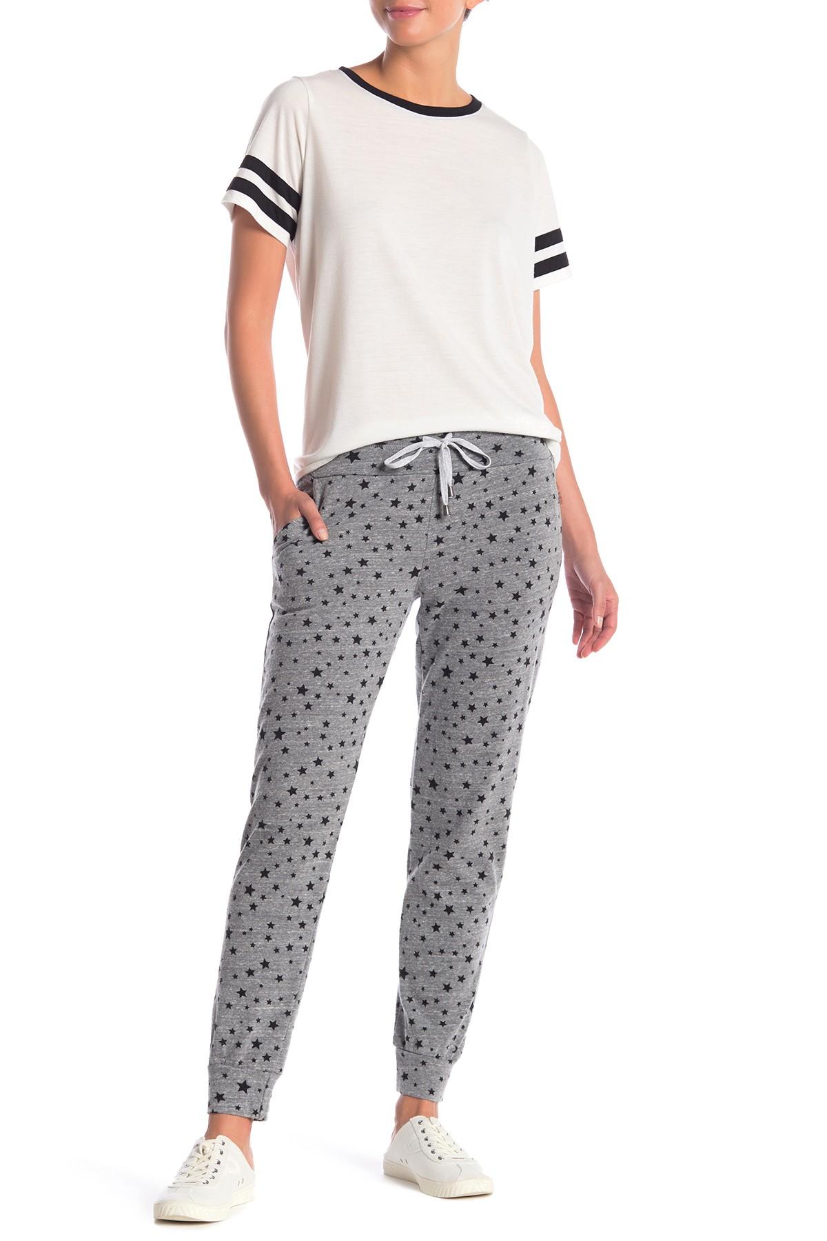 Splendid Synthetic Star Patterned Joggers in Gray - Lyst