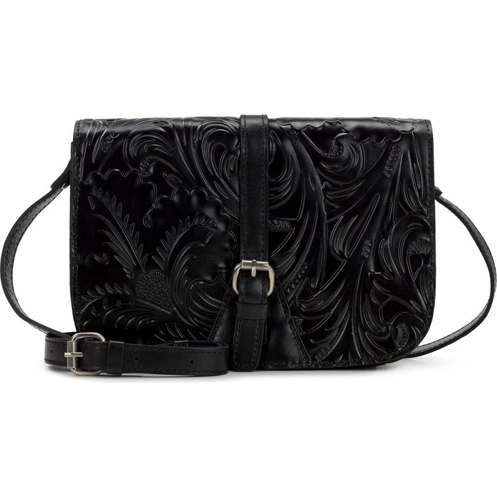 Patricia Nash Champaign Embossed Leather Crossbody Bag in Black | Lyst