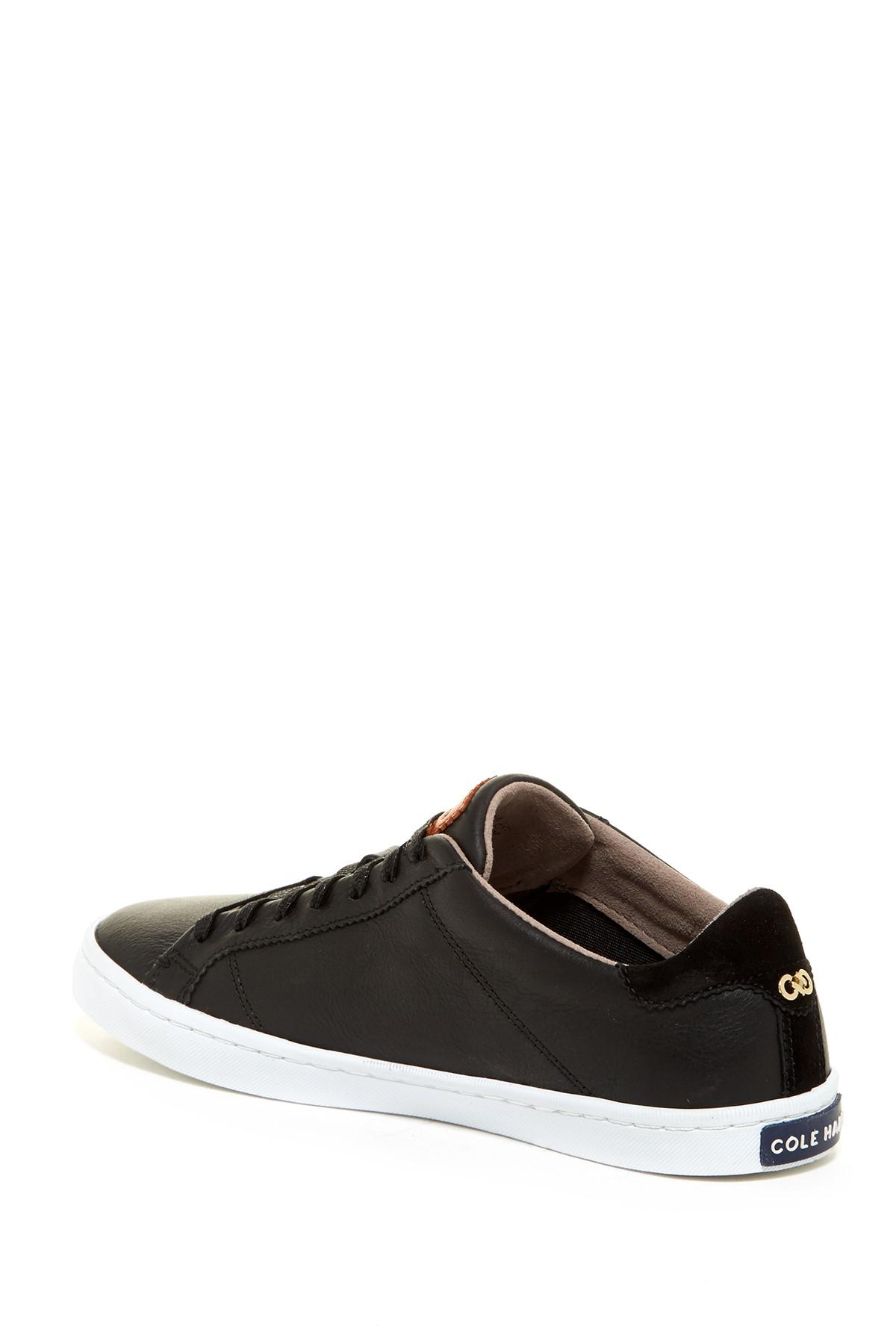 cole haan black leather sneakers