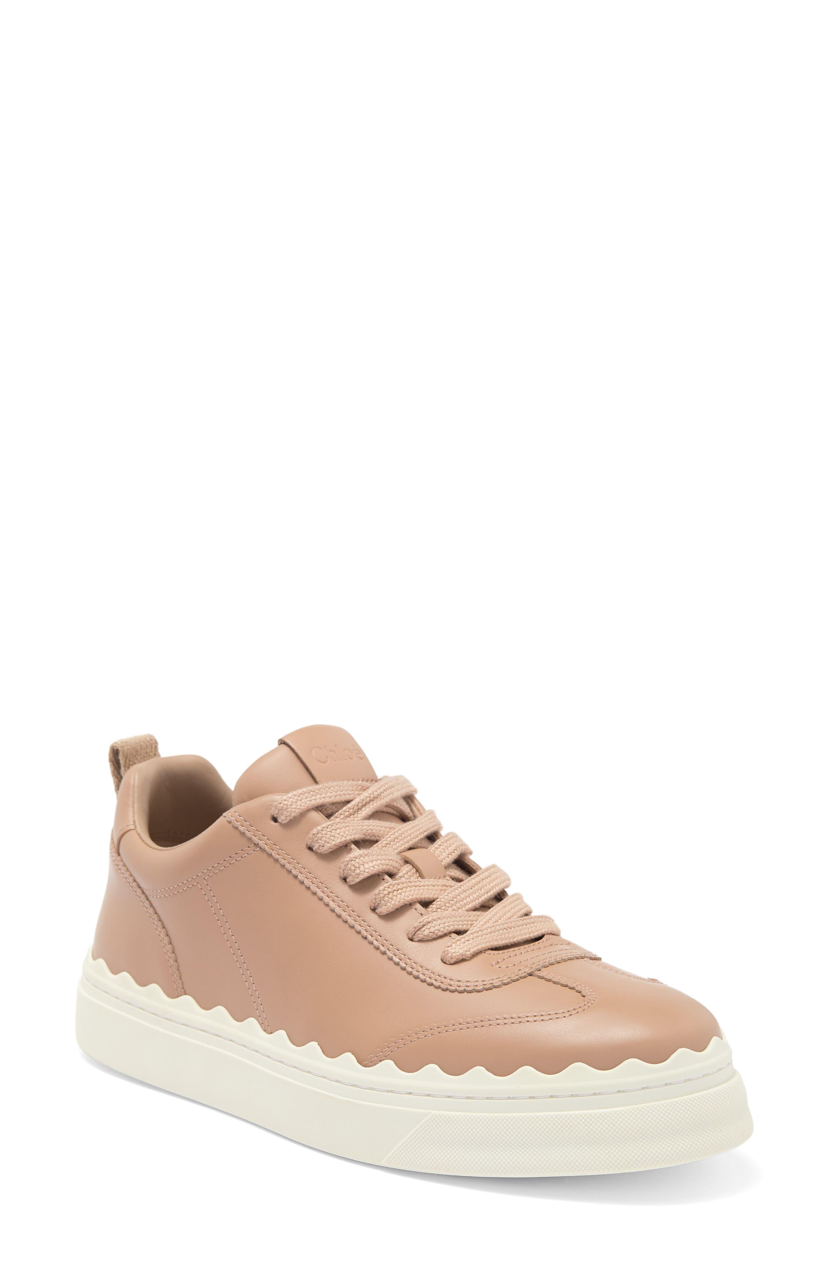 Lauren Leather And Suede Sneakers in White - Chloe