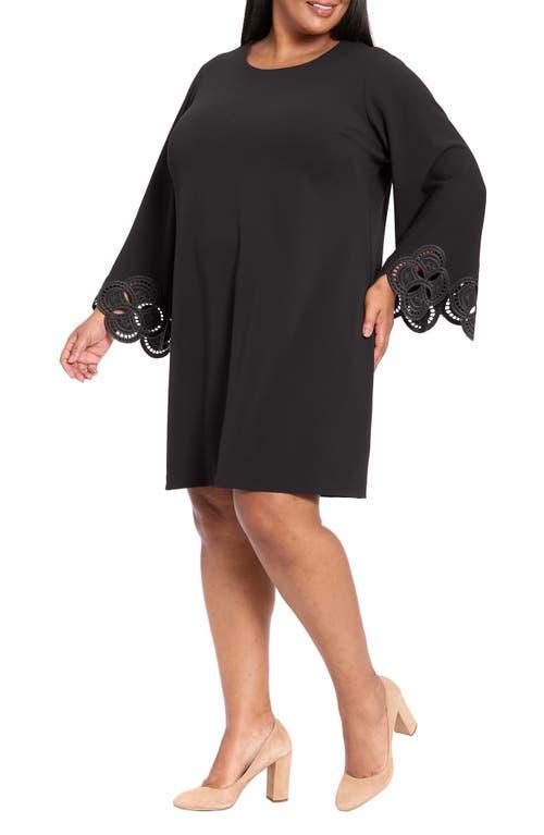 puff sleeve lace dress Black Silk Short Sleeve Dress With Black Lace Details – Rodarte main image 1