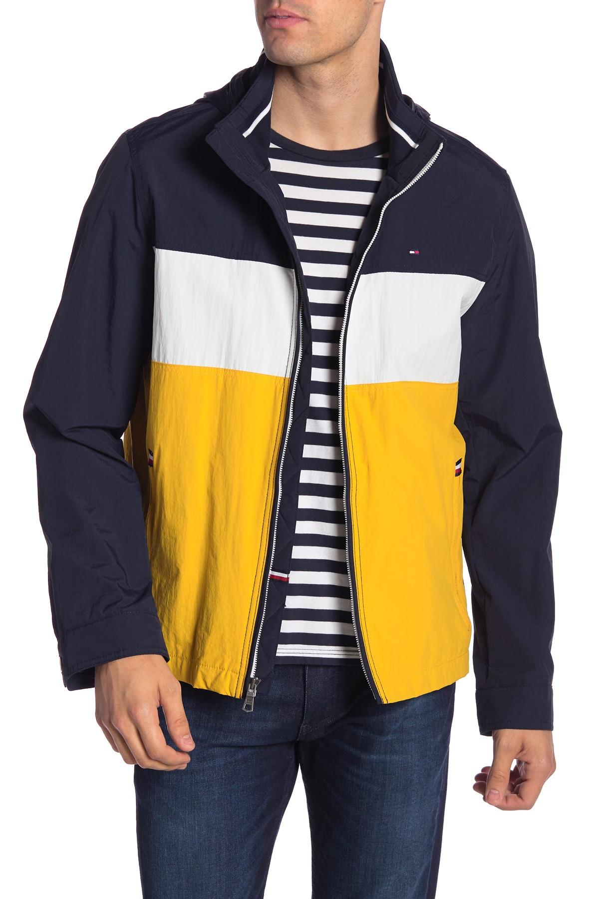 Tommy Hilfiger Synthetic Colorblock Yachting Jacket in Navy/White/Yellow ( Blue) for Men - Lyst