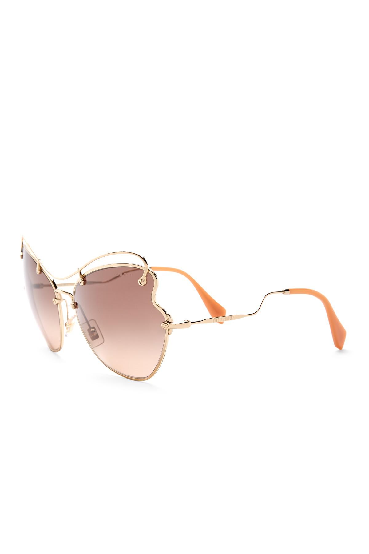 Miu miu butterfly 65mm metal frame sunglasses Clearance