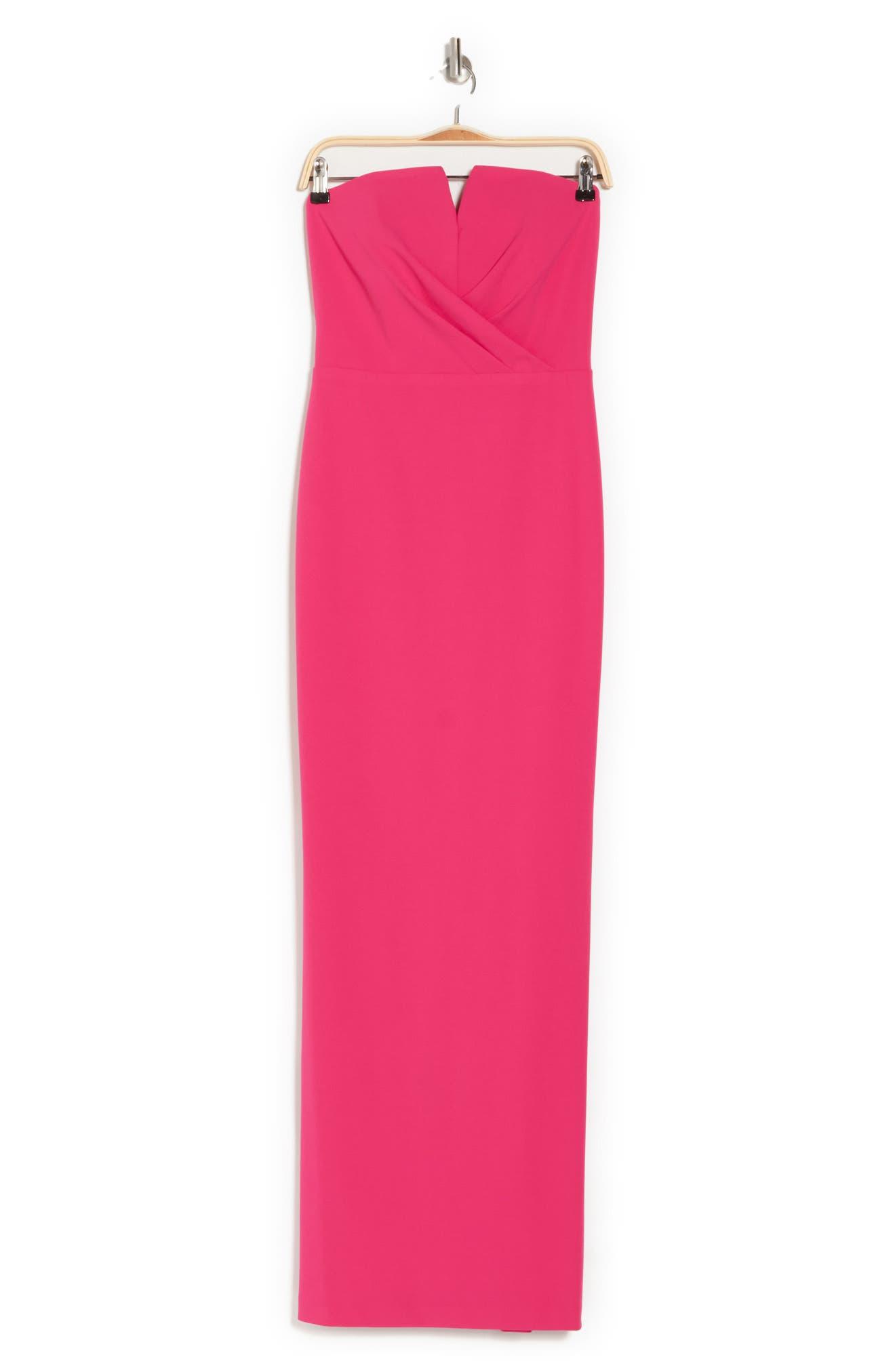 Calvin Klein Split V Strapless Gown In Hibiscus At Nordstrom Rack in Pink |  Lyst