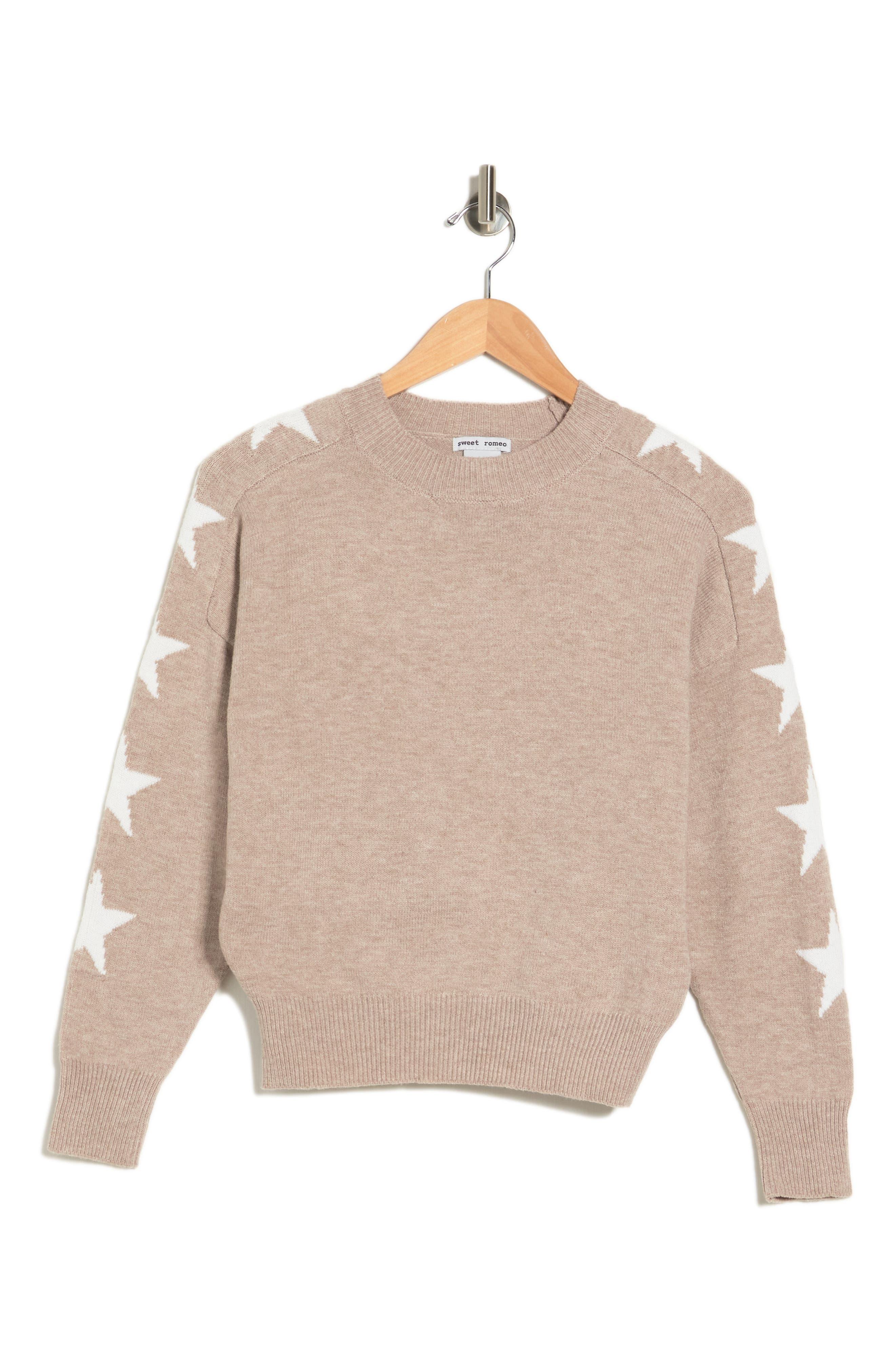 Sweet Romeo Star Print Sleeve Sweater 