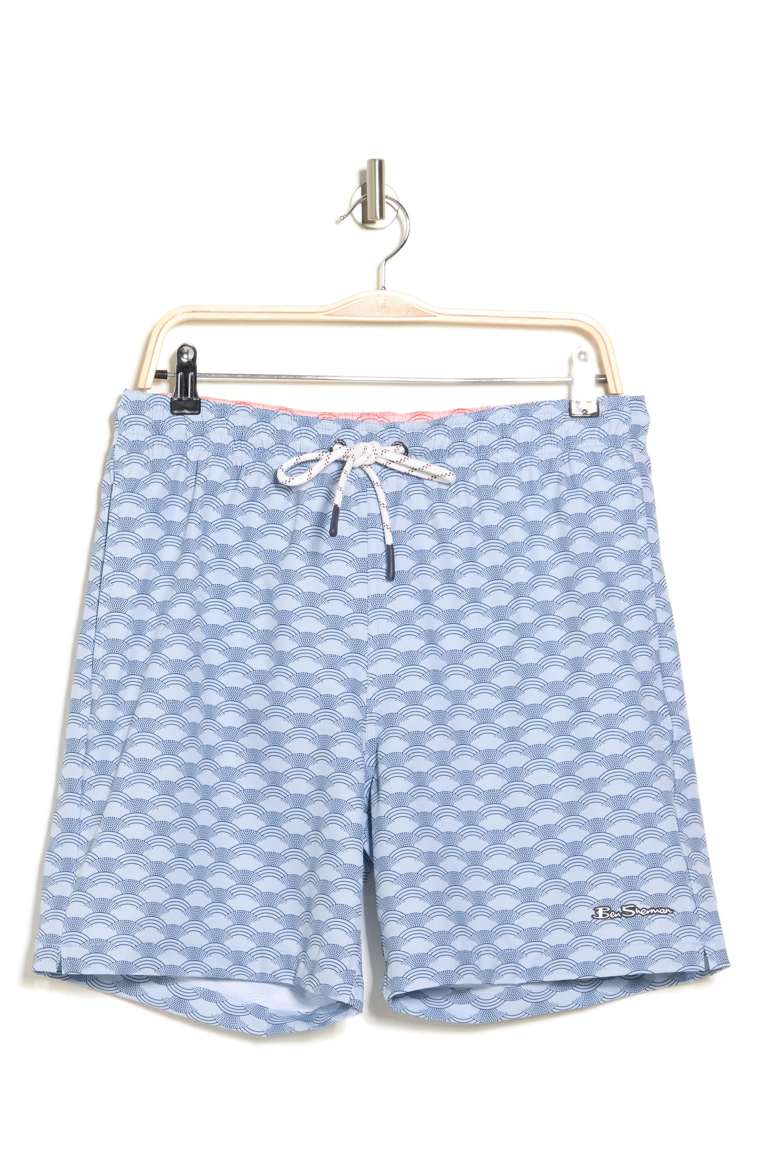 Ben Sherman Wave Swim Trunks In Light Blue At Nordstrom Rack for Men Lyst