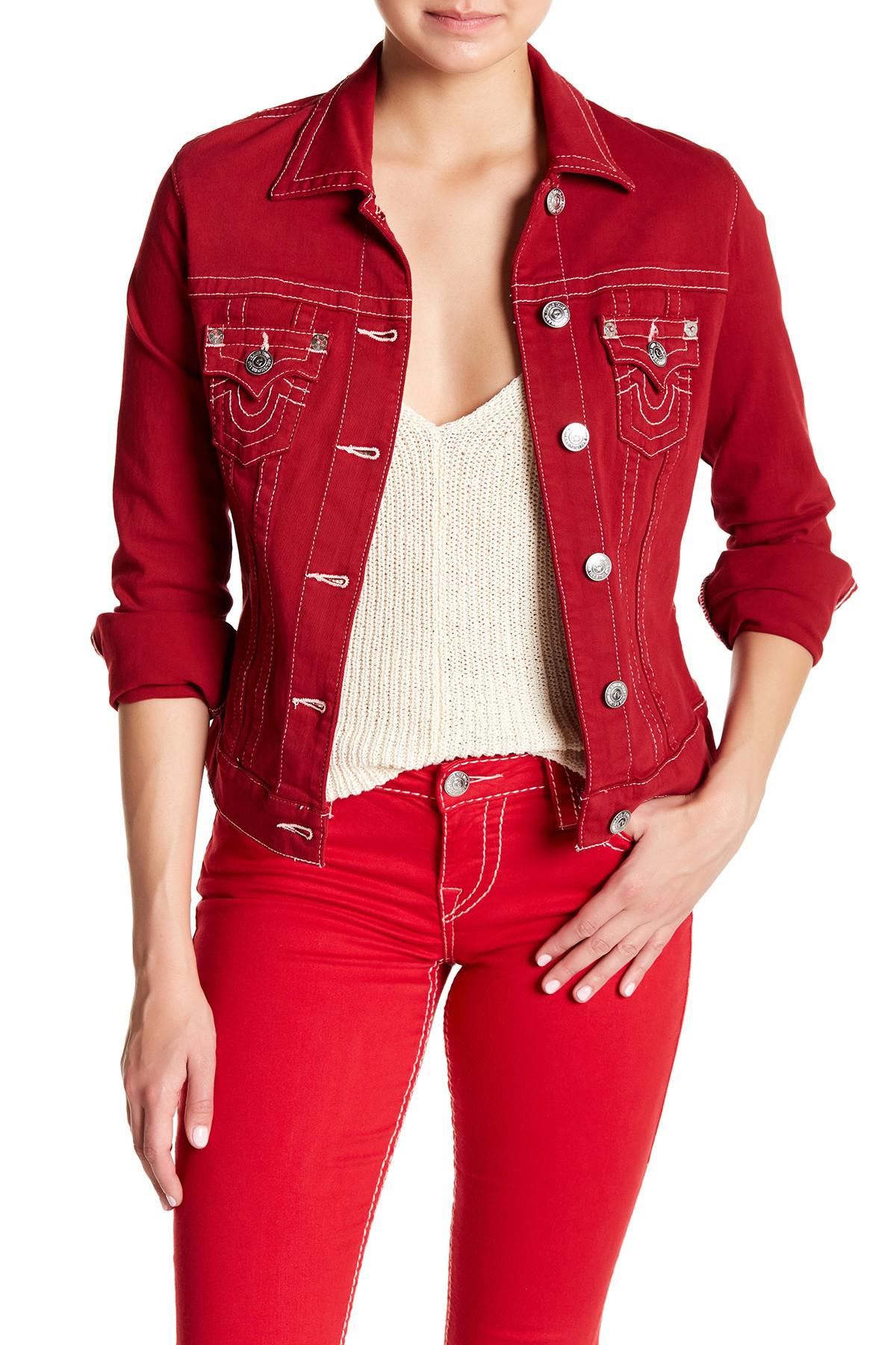red true religion jean jacket