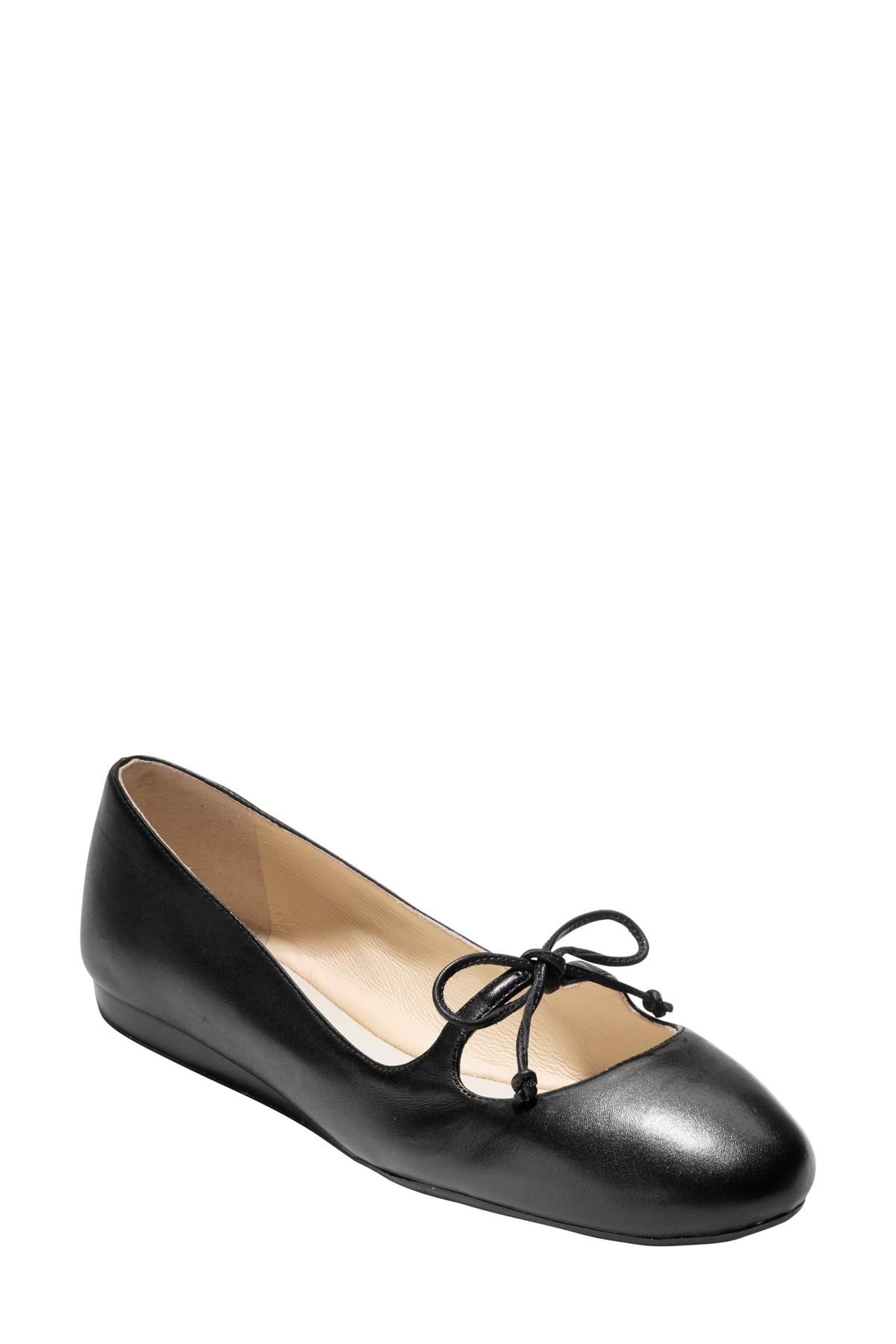 Cole Haan Faris Ballet Flat (women) in Black Leather (Black) Lyst