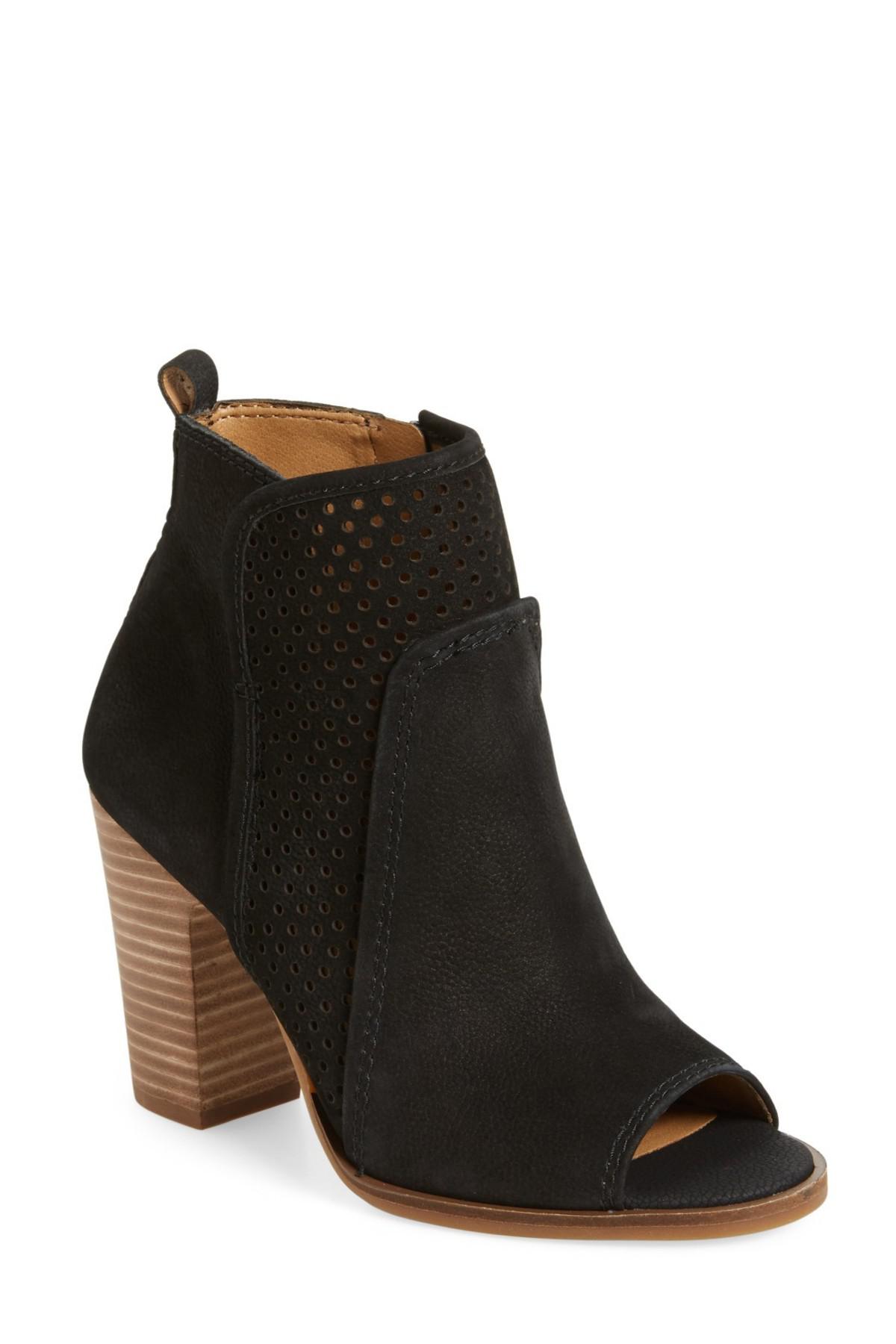 Lyst - Lucky Brand Lakmeh Peep Toe Bootie in Black