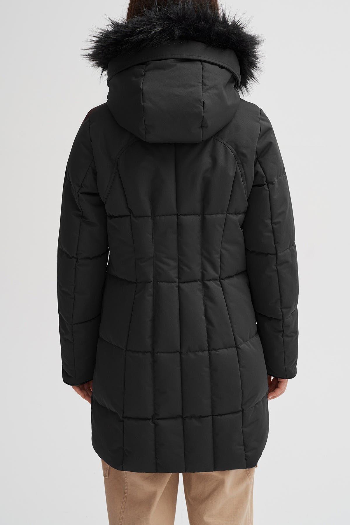 Noize Meg Faux Fur Trim Parka Coat In Black At Nordstrom Rack Lyst