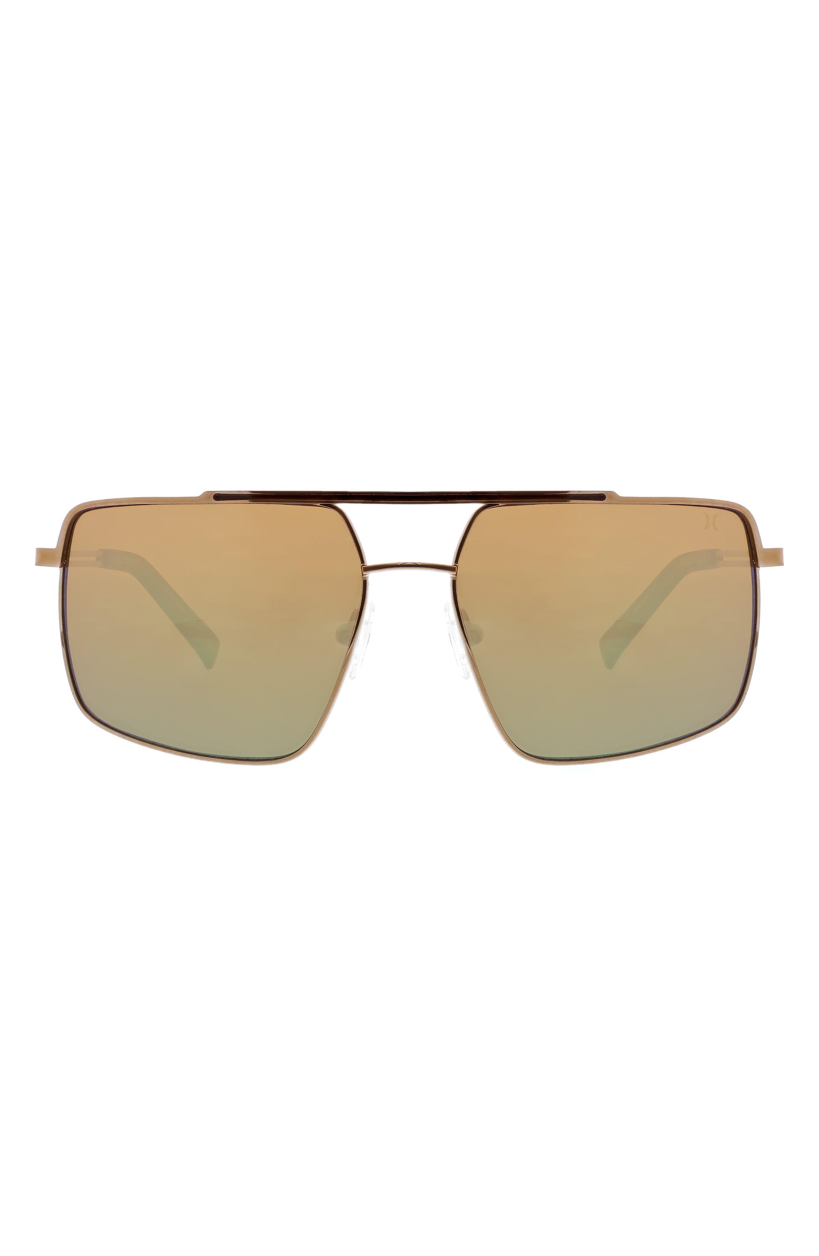 Hurley Explorer 58mm Polarized Navigator Sunglasses in Natural for Men