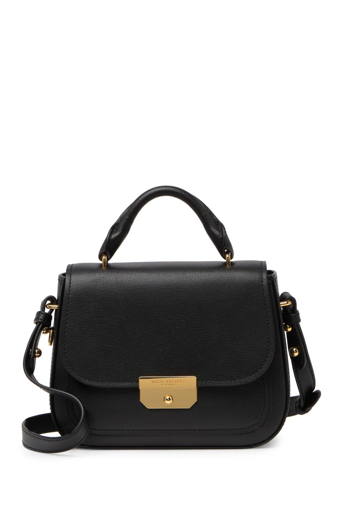 Marc Jacobs Rider Mini Top Handle Leather Crossbody Bag In Black