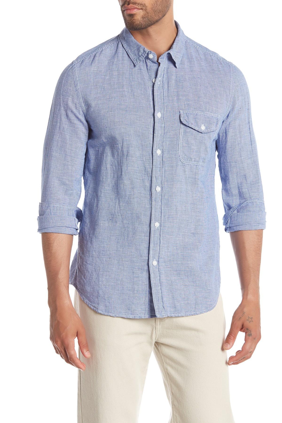 Save Khaki Houndstooth Work Shirt in Platinum (Blue) for Men - Lyst