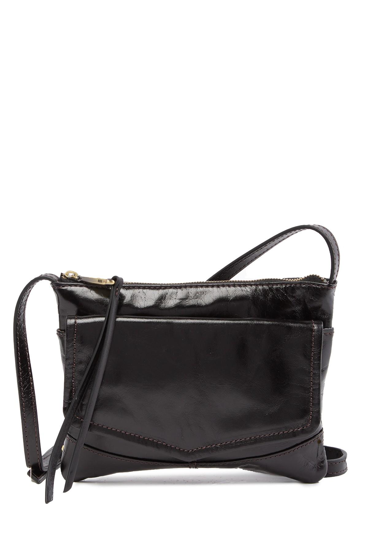 Black Leather Crossbody Hobo Keweenaw Bay Indian Community