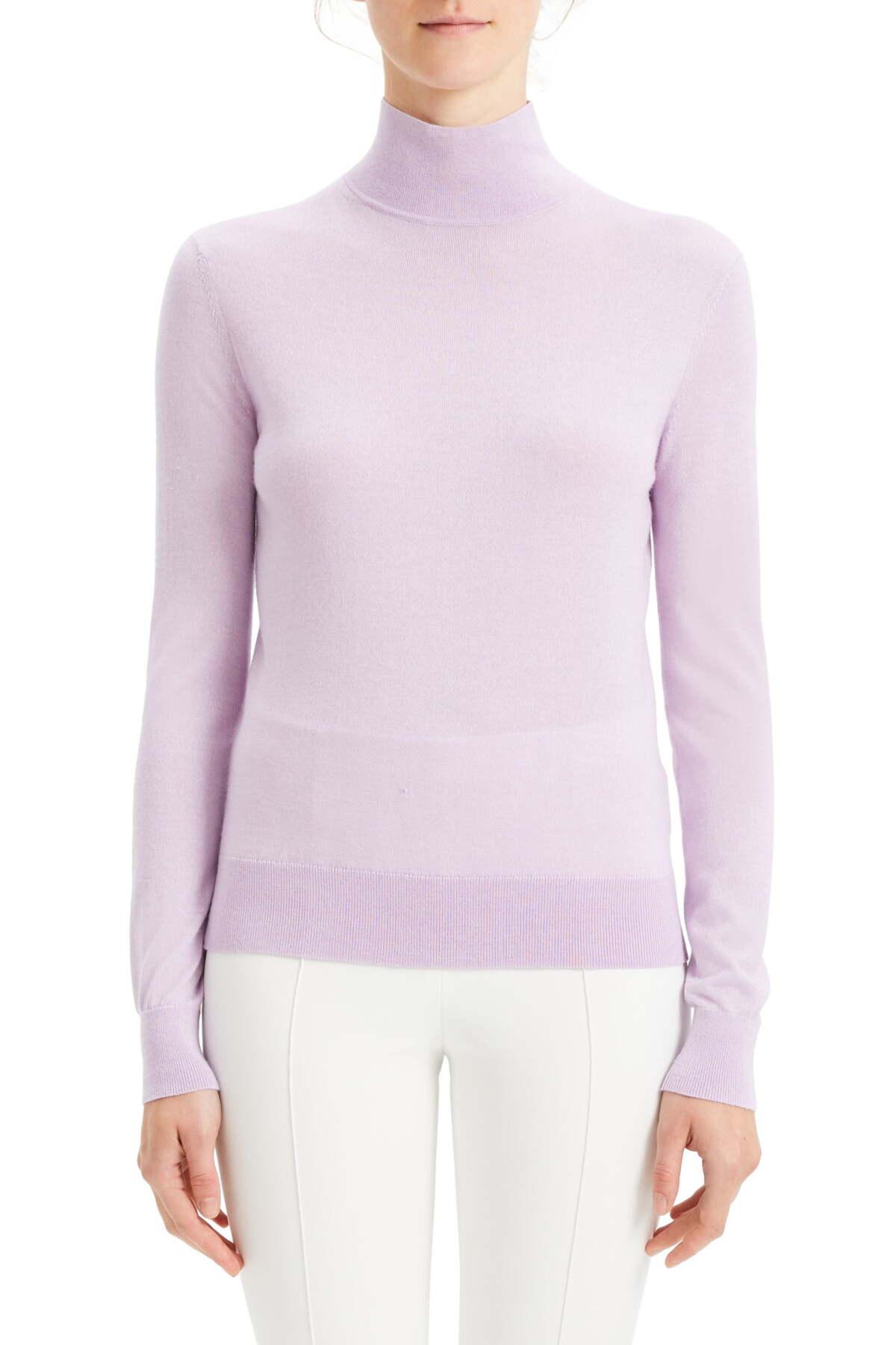 Theory Silk Foundation Mock Neck Sweater in Pink Lilac (Pink) - Lyst