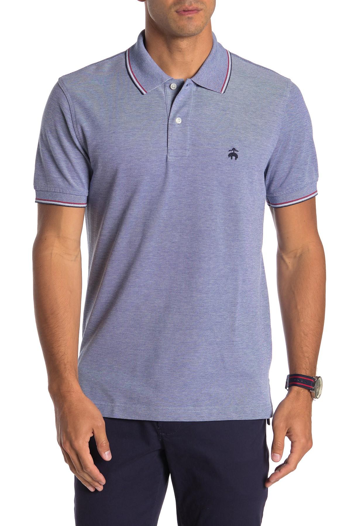 Brooks Brothers Cotton Tipped Pique Knit Polo Shirt in Blue for Men - Lyst