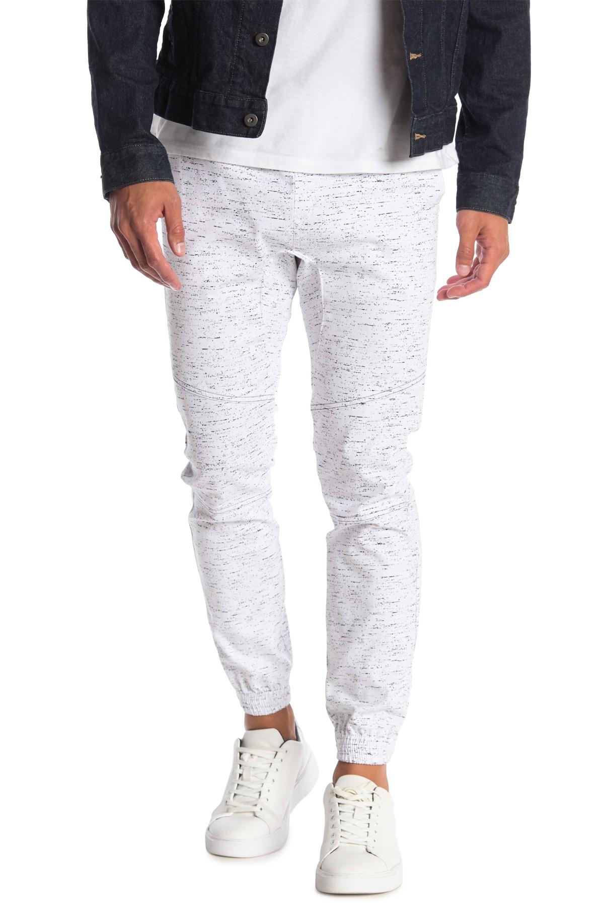 white twill joggers