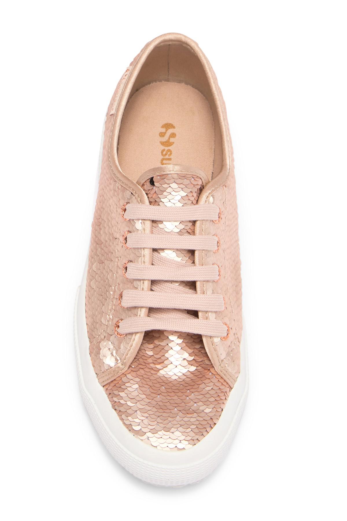 superga rose gold sequin