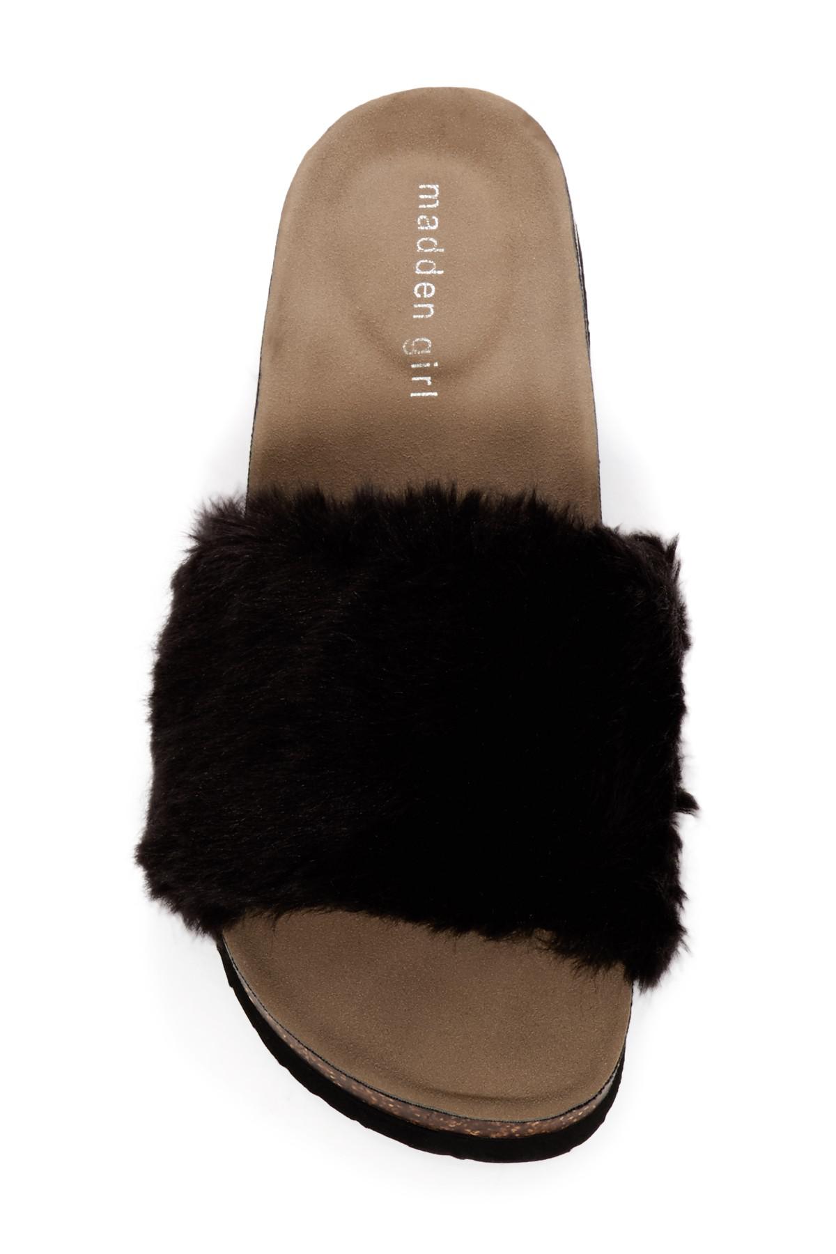 madden girl fur slides