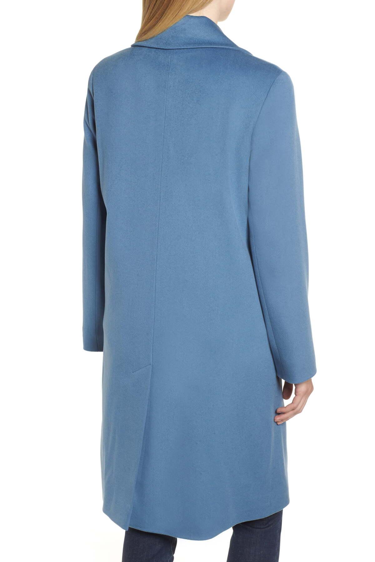 cornflower blue wool coat