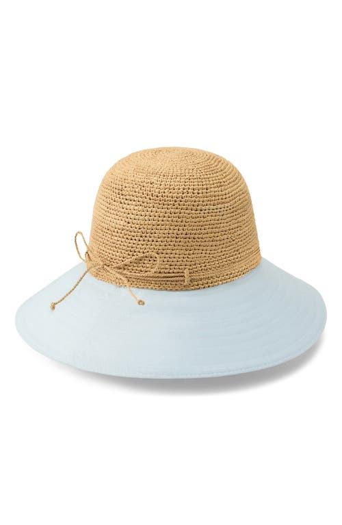 Helen Kaminiski Kalola Raffia and Cotton Brim Packable Sun Hat Shop the Kalola Round Crown Hat in Nougat/Off White | Helen  main image 4