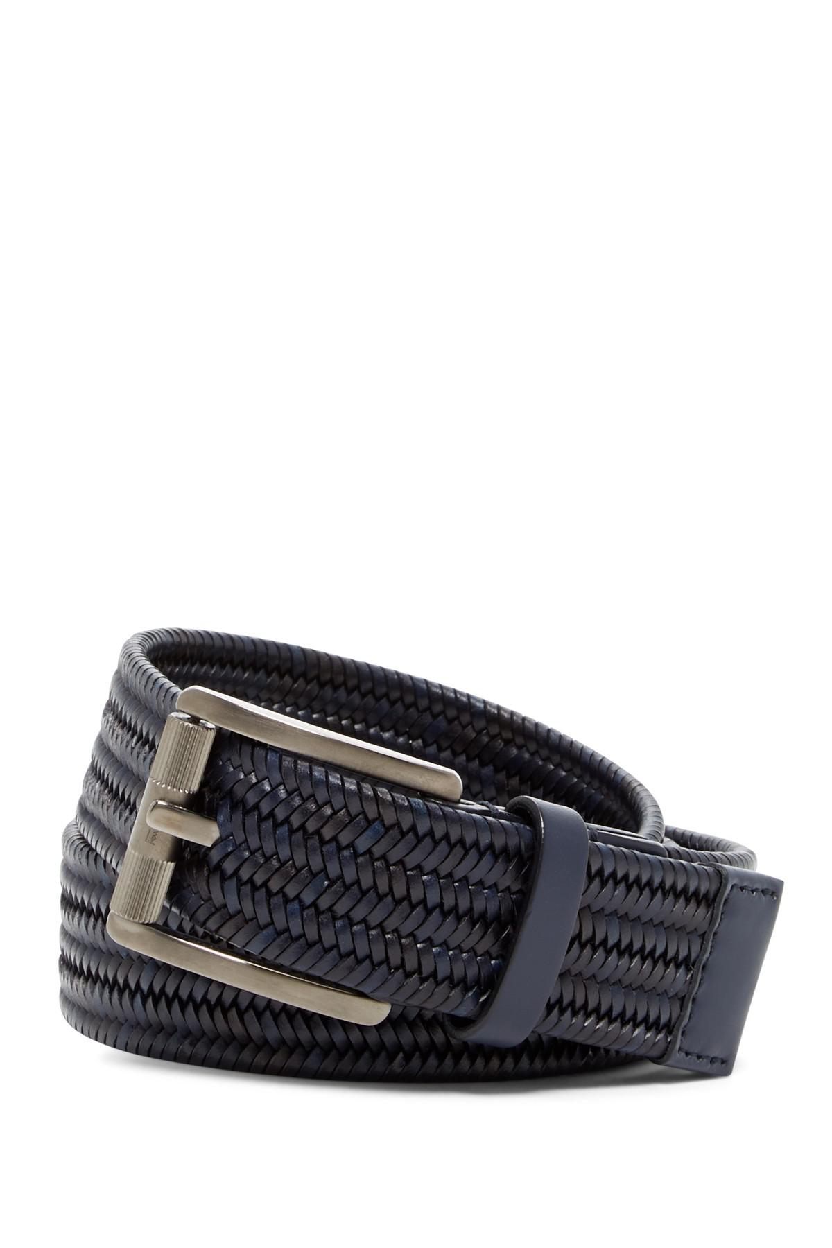 Ferragamo Woven Leather Belt in Blue 58 (Blue) for Men - Lyst