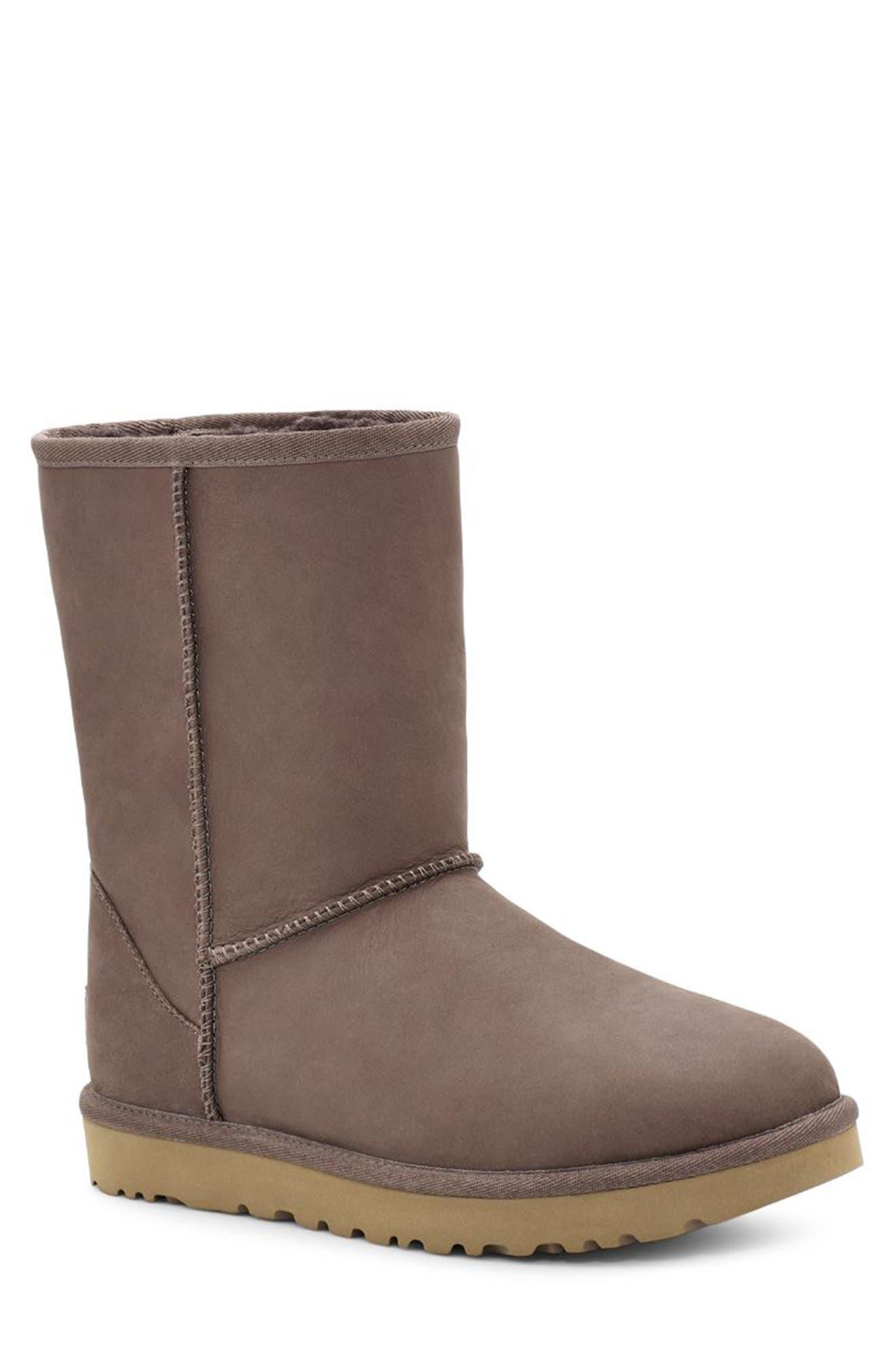 UGG Classic Short Leather Water Resistant Boot In Brownstone At Nordstrom  Rack | Lyst