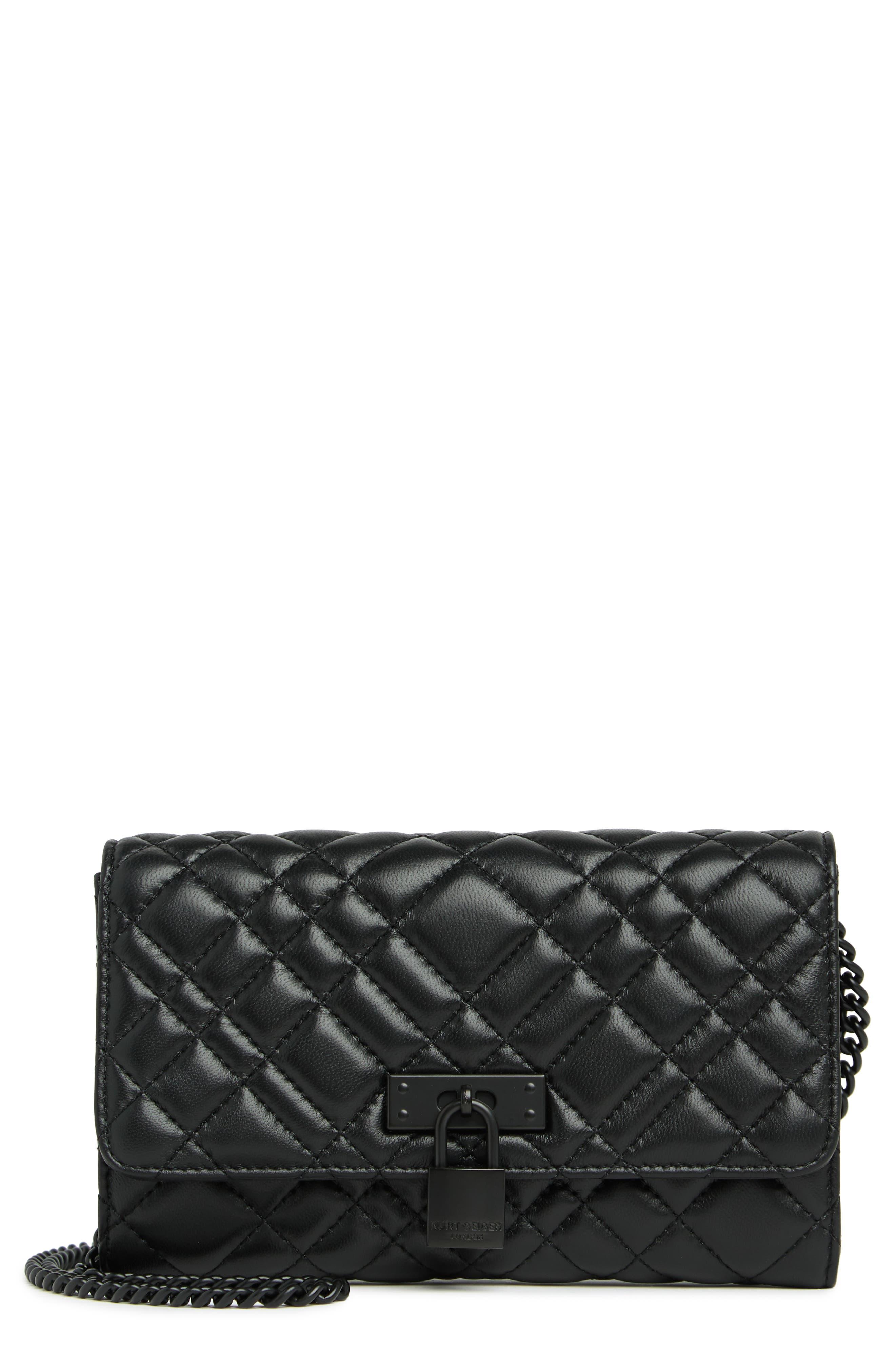 Kurt Geiger Drench Quilt Wallet On A Chain in Black Lyst