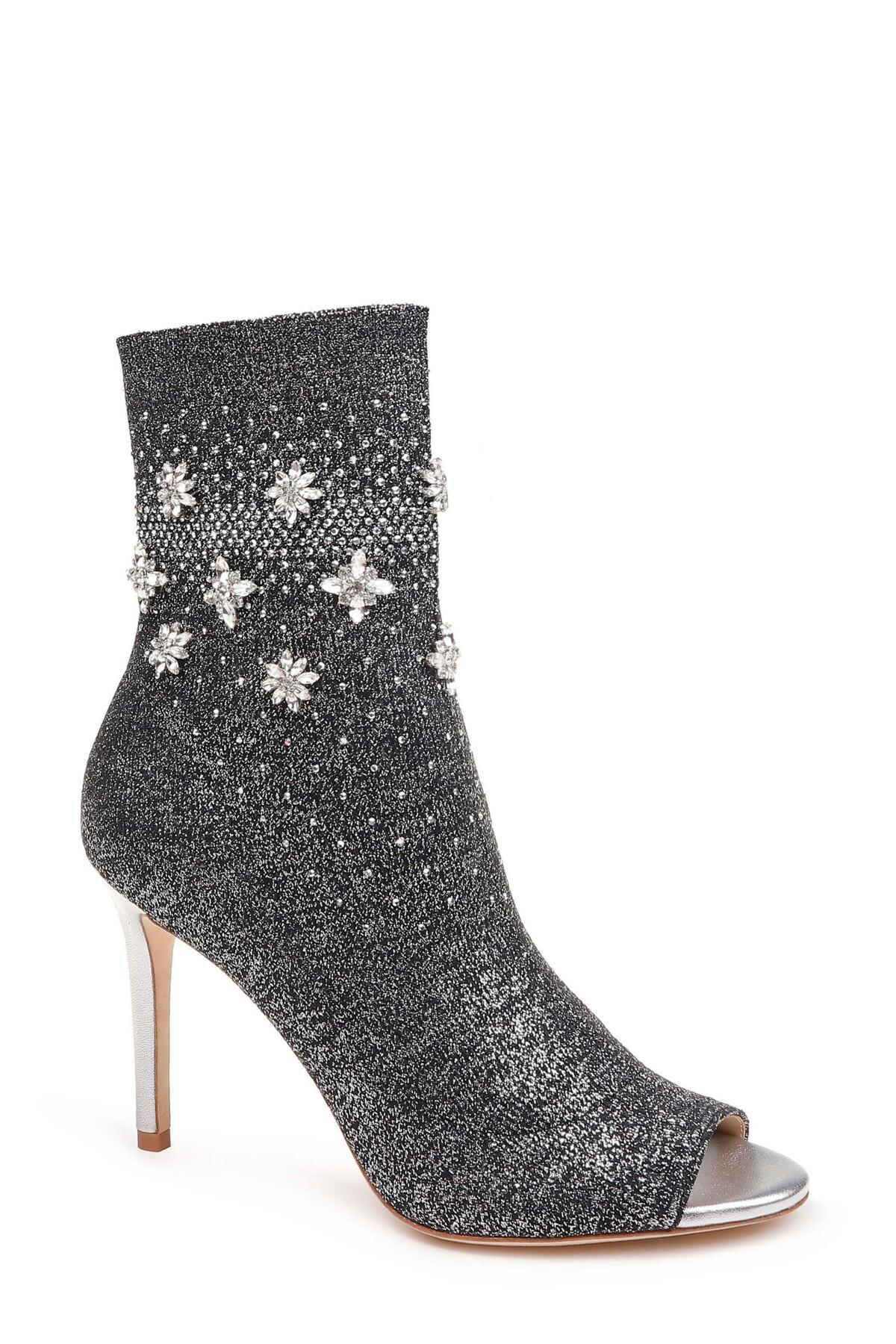 Badgley Mischka Vivi Peep Toe Sock Bootie Lyst