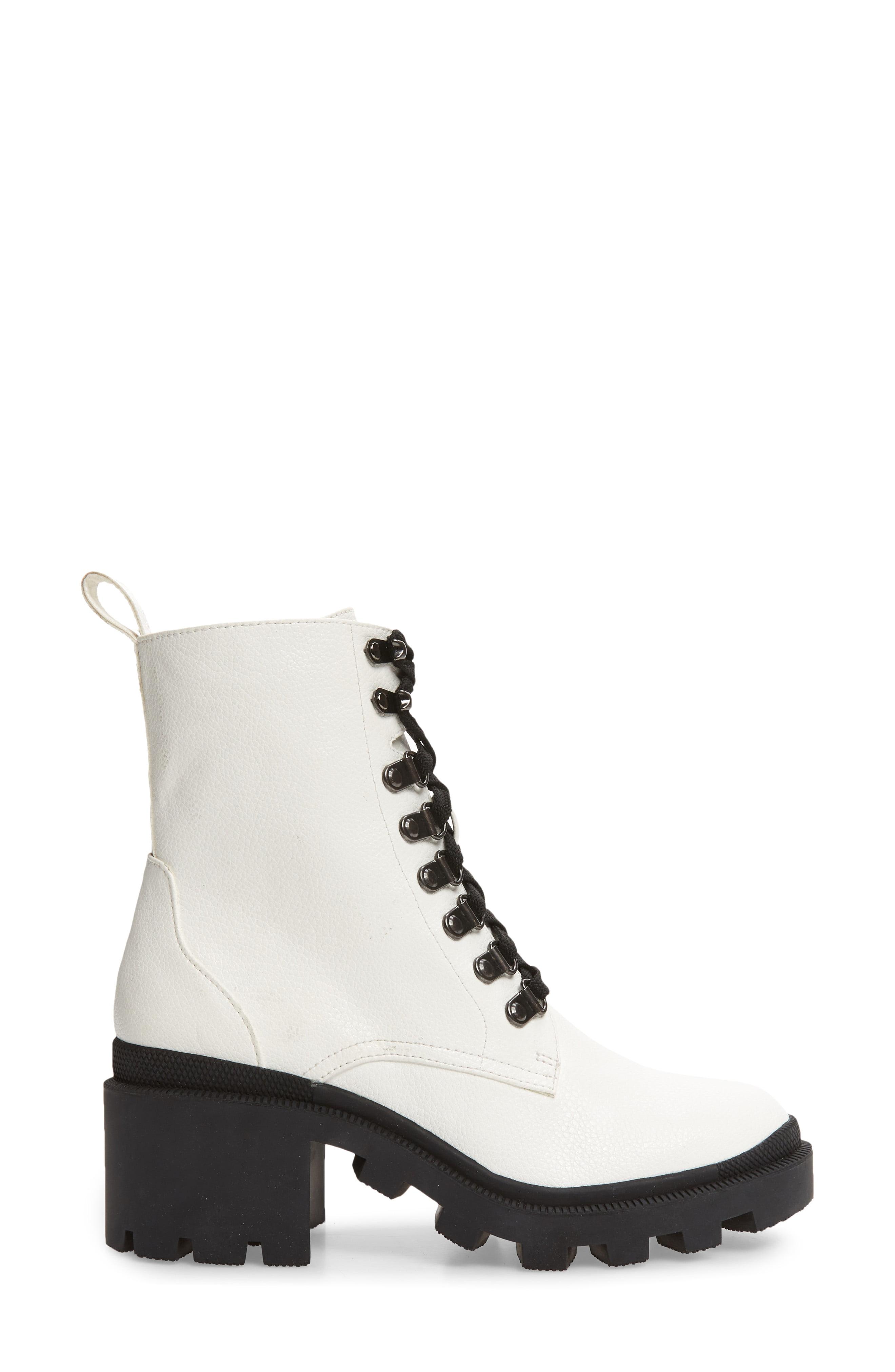 stacked heel combat boots