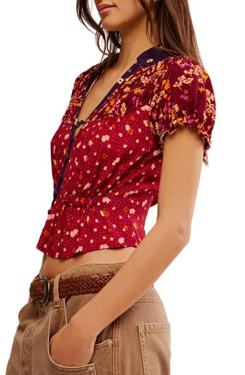 (取寄) フリーピープル レディース ギア アイレット トップ Free People women Gia Eyelet Top Red Combo Free People Floral Print Button-Up Blouse in Red | Lyst
