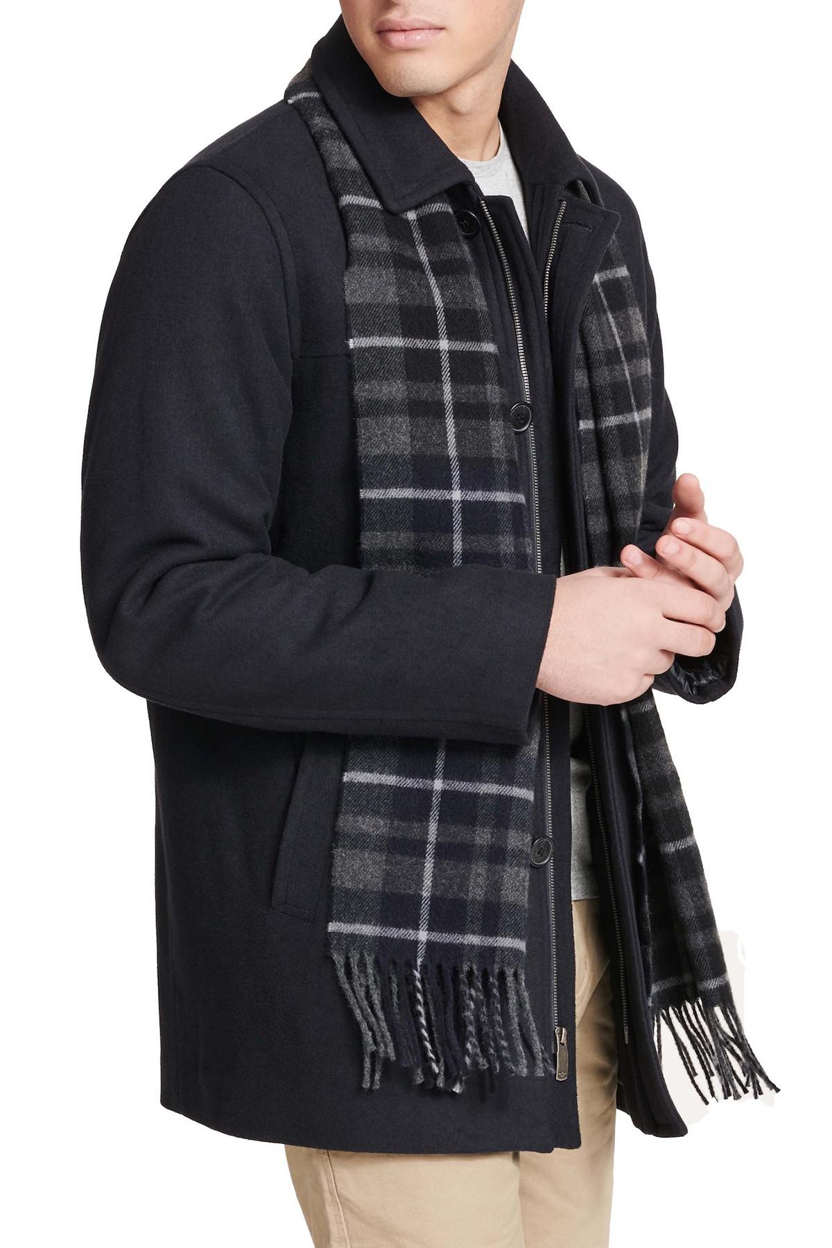 Dockers Weston Wool Blend Car Coat With Scarf (standard & Bigtall