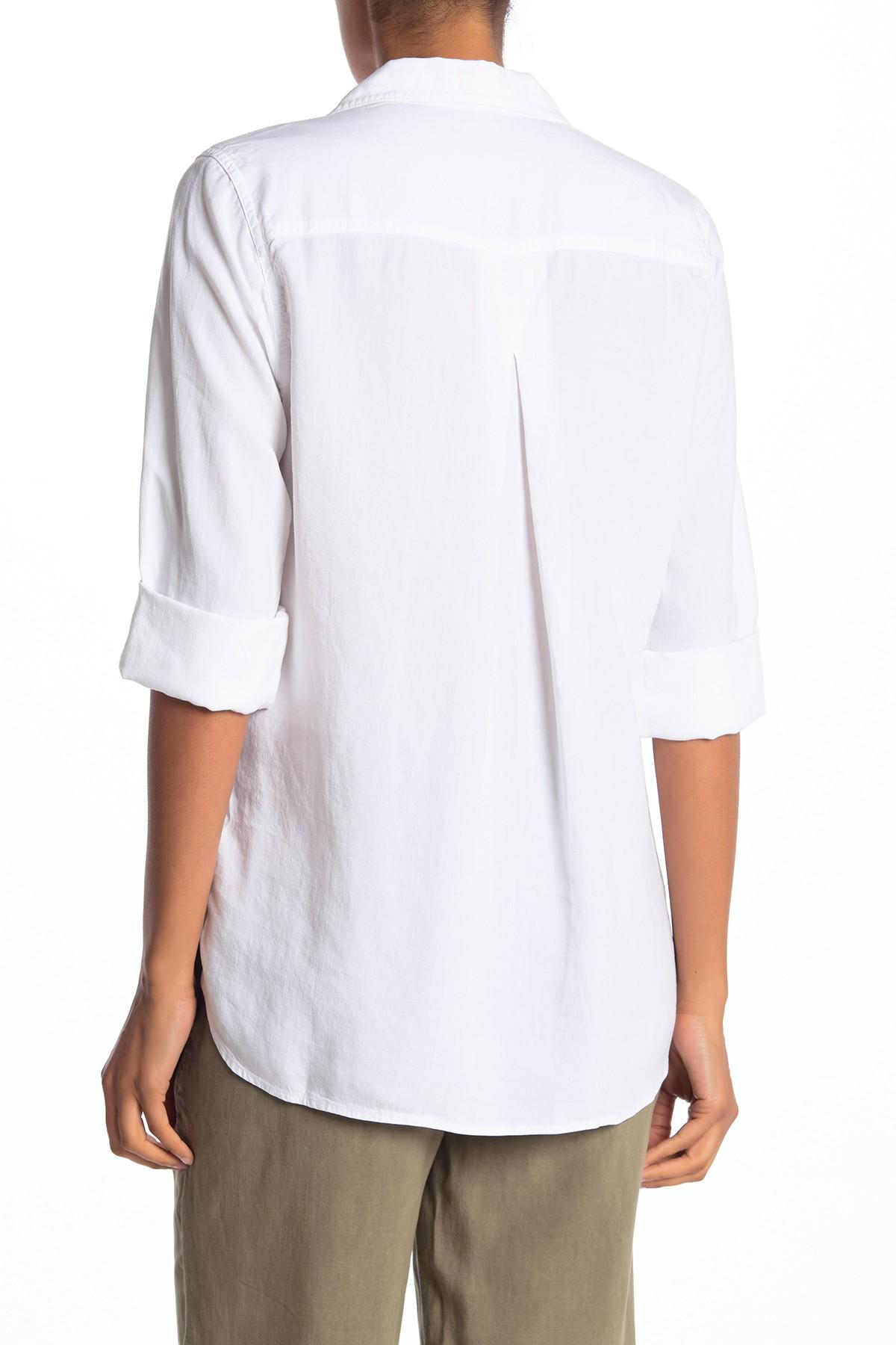 Cloth & Stone Shirt Tail Button Down Shirt in White | Lyst
