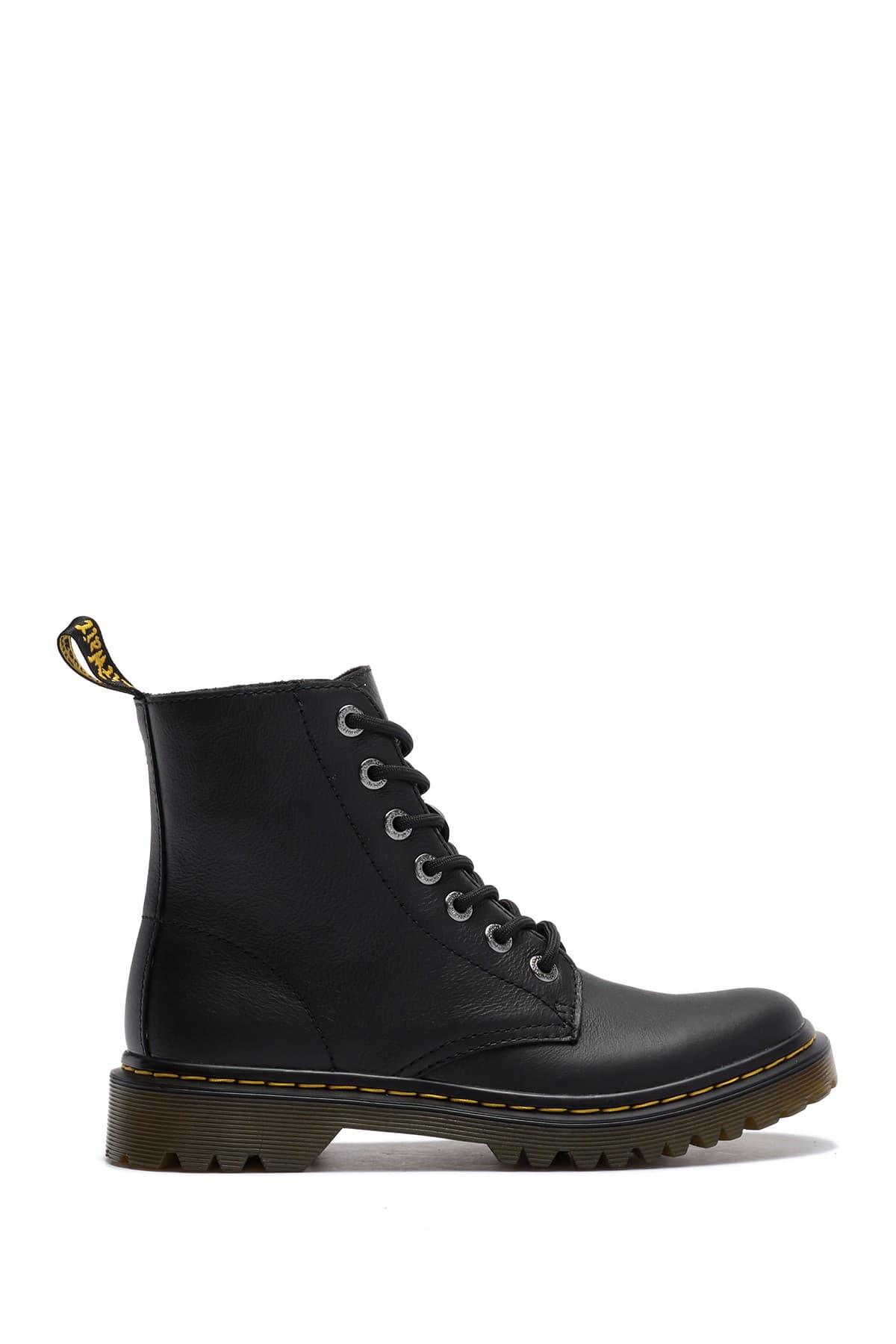 Dr. Martens Luana Leather Combat Boot in Black | Lyst