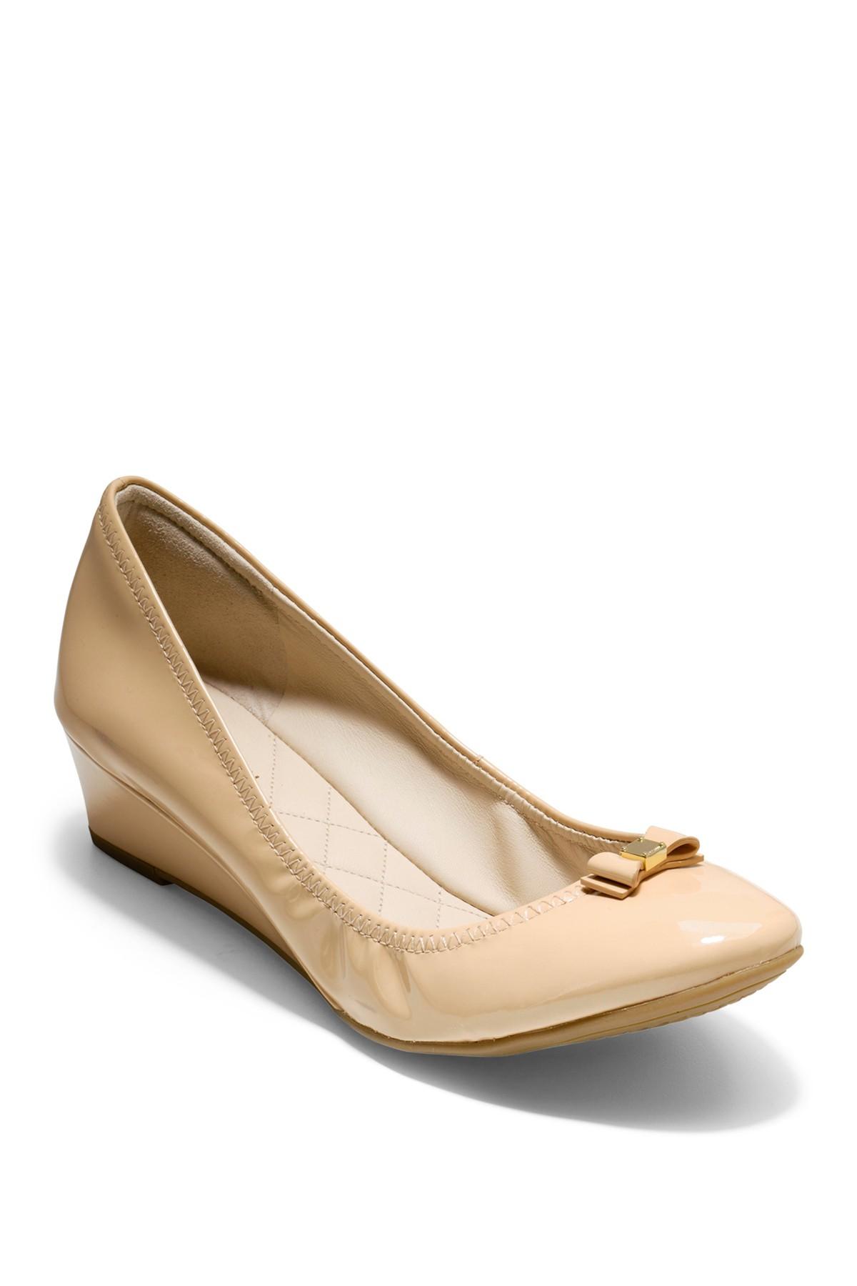 cole haan tali mini bow wedge