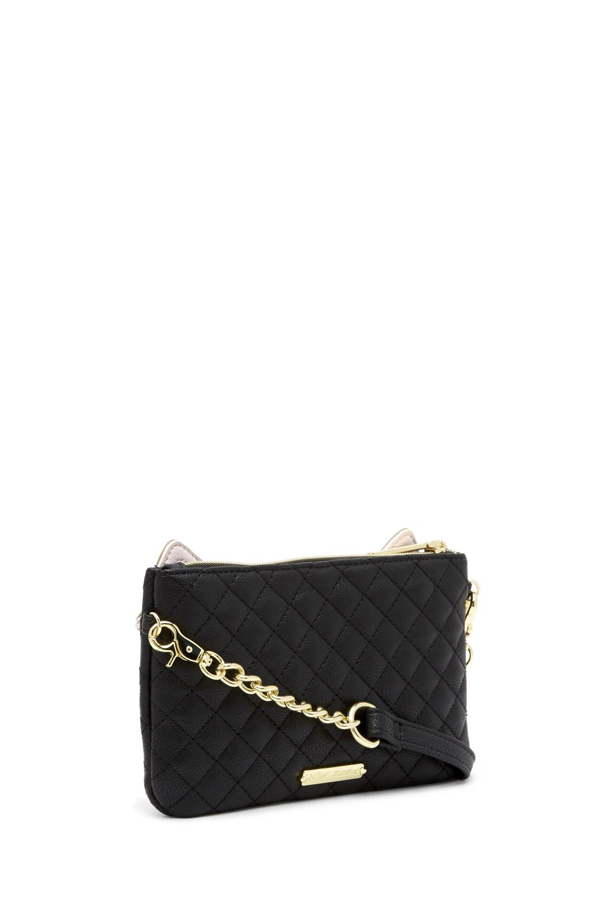 Betsey Johnson Quilted Cat Crossbody Bag Charging Bank in