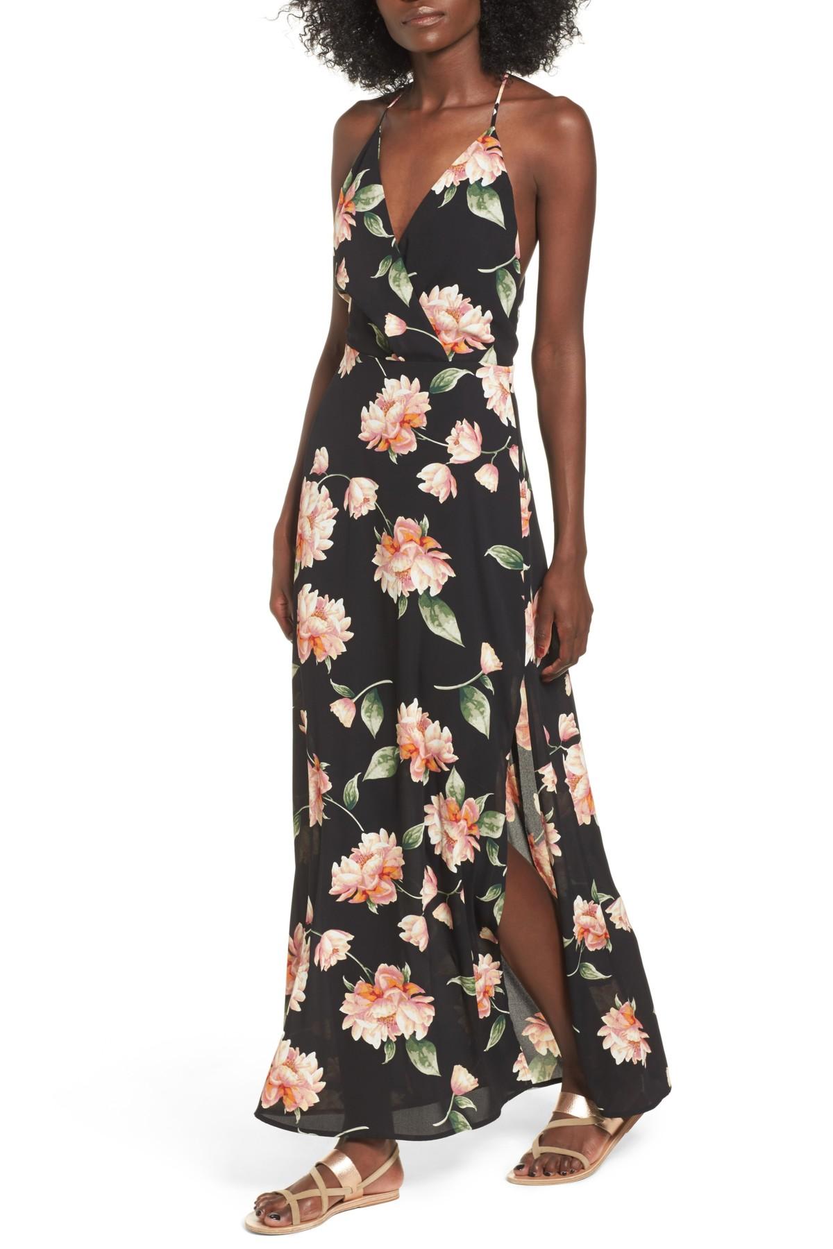 lush surplice maxi dress