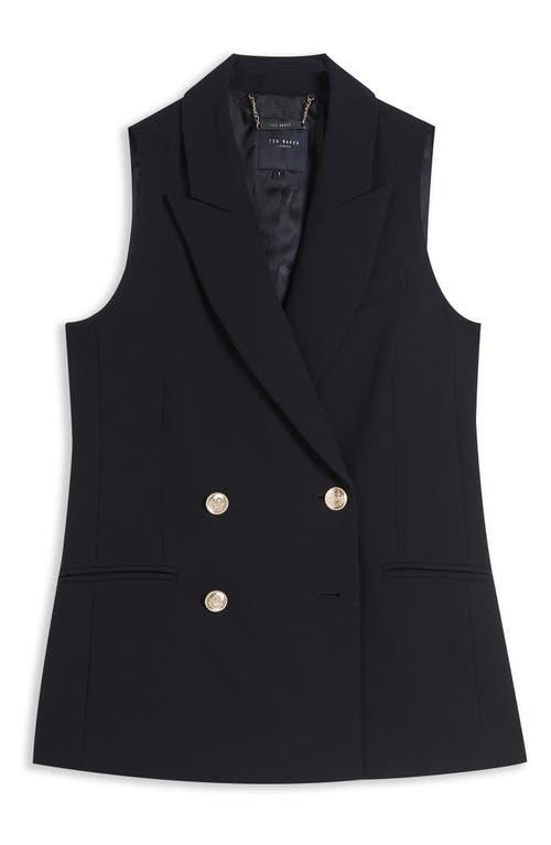 Ted Baker Double Breasted Twill Vest in Black Lyst