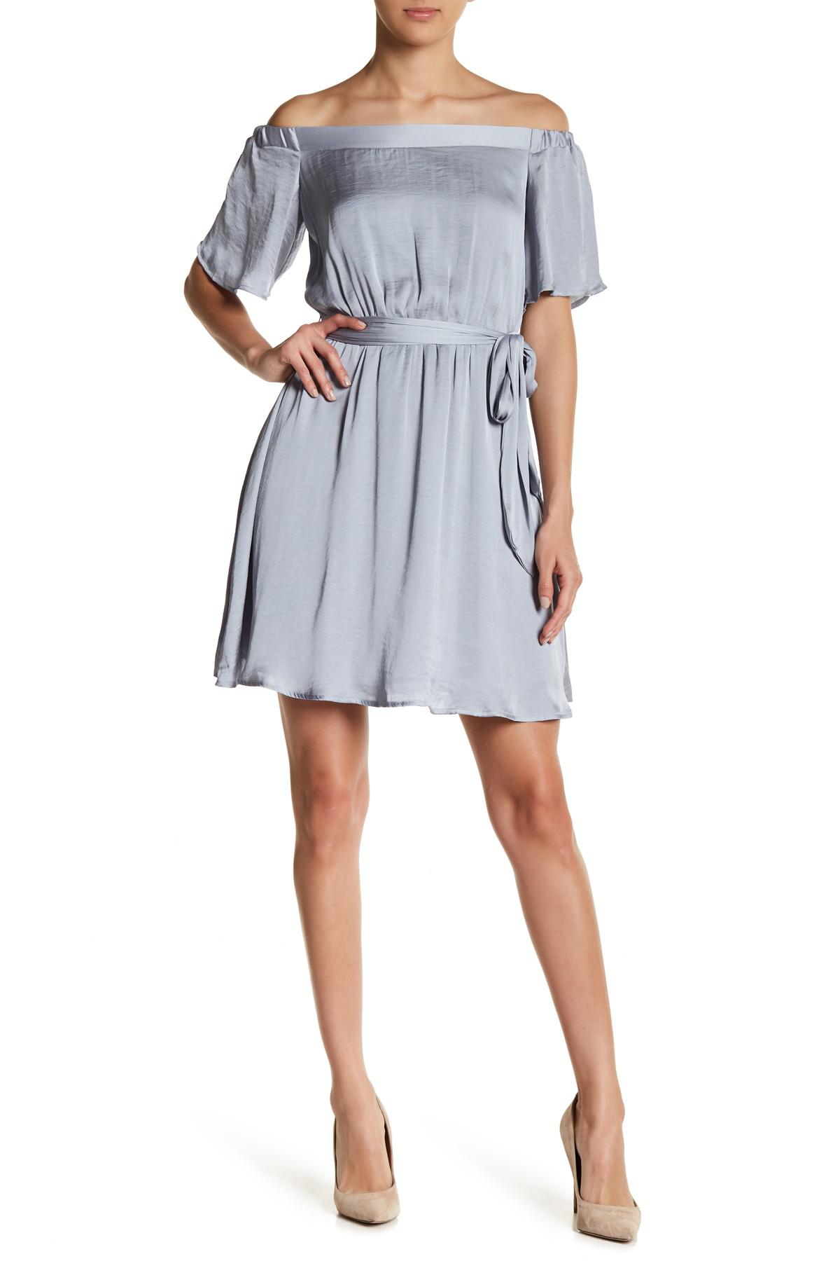 satin tie waist dress