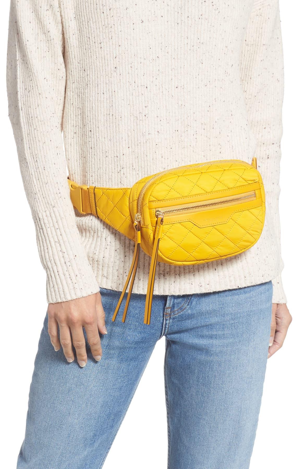 Tory Burch Synthetic Perry Quilted Nylon Belt Bag in Golden 